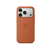Brown phone case with Apple logo on a white background