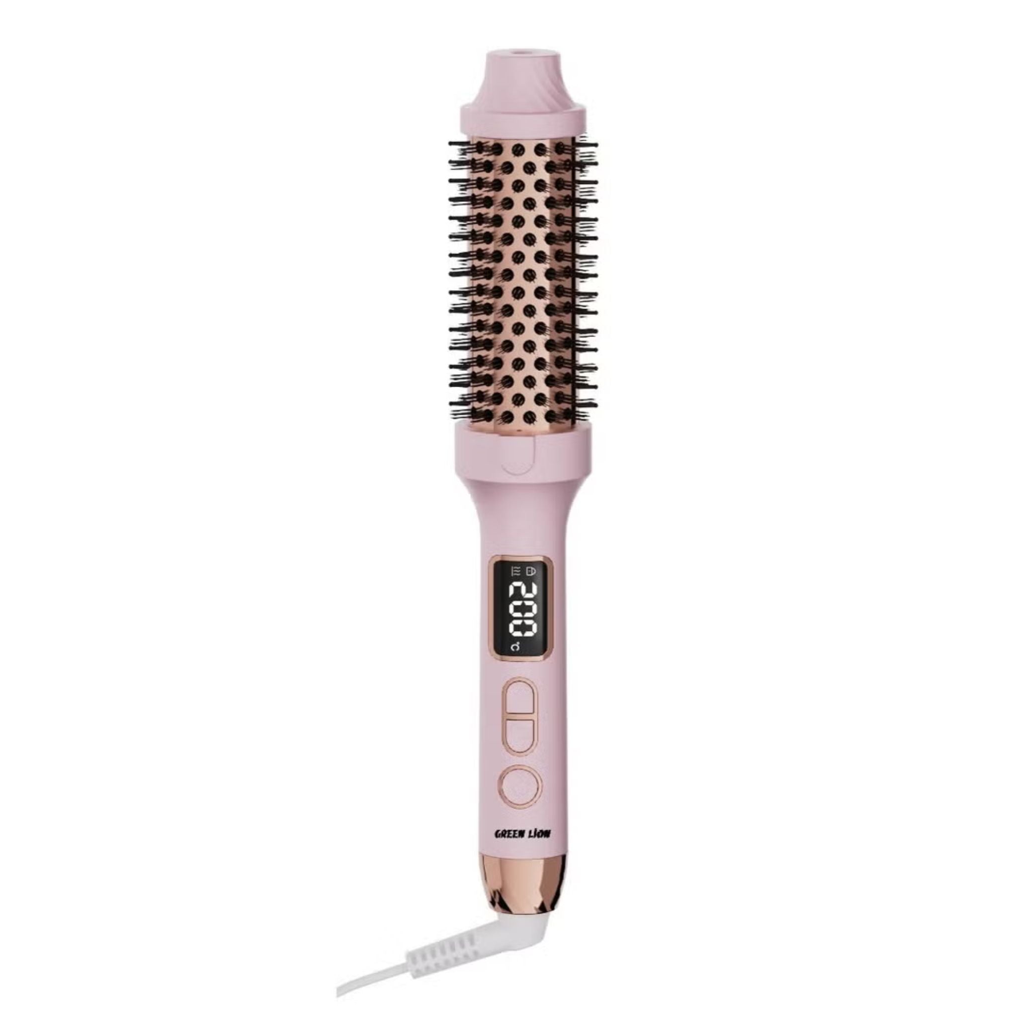 GREEN LION BELLA Hair Styling Brush, Hair Curl Brush, Hair Straightening Brush, 30Sec Fast Heating, Anti Scalding Design, 60min Auto Off, Ergonomic Design - Pink
