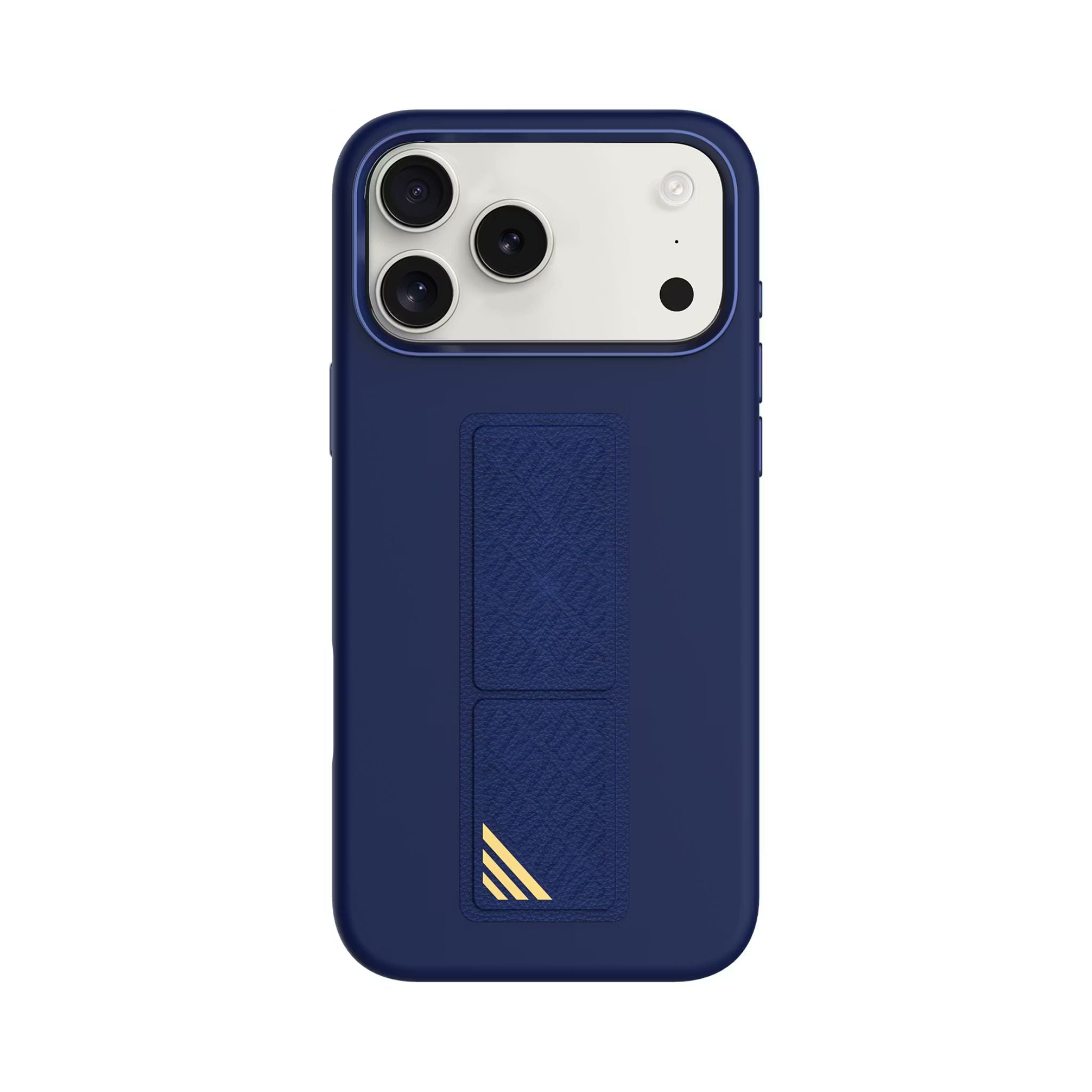 Levelo Morphix Silicone GripStand Case for iPhone 17 Pro, Hands-Free Viewing, True Microfiber Interior Lining, Horizontal & Vertical Stand, Shock-Resistant Bumper, Raised Bezels for Camera & Screen, Slim Fit Design - Dark Blue