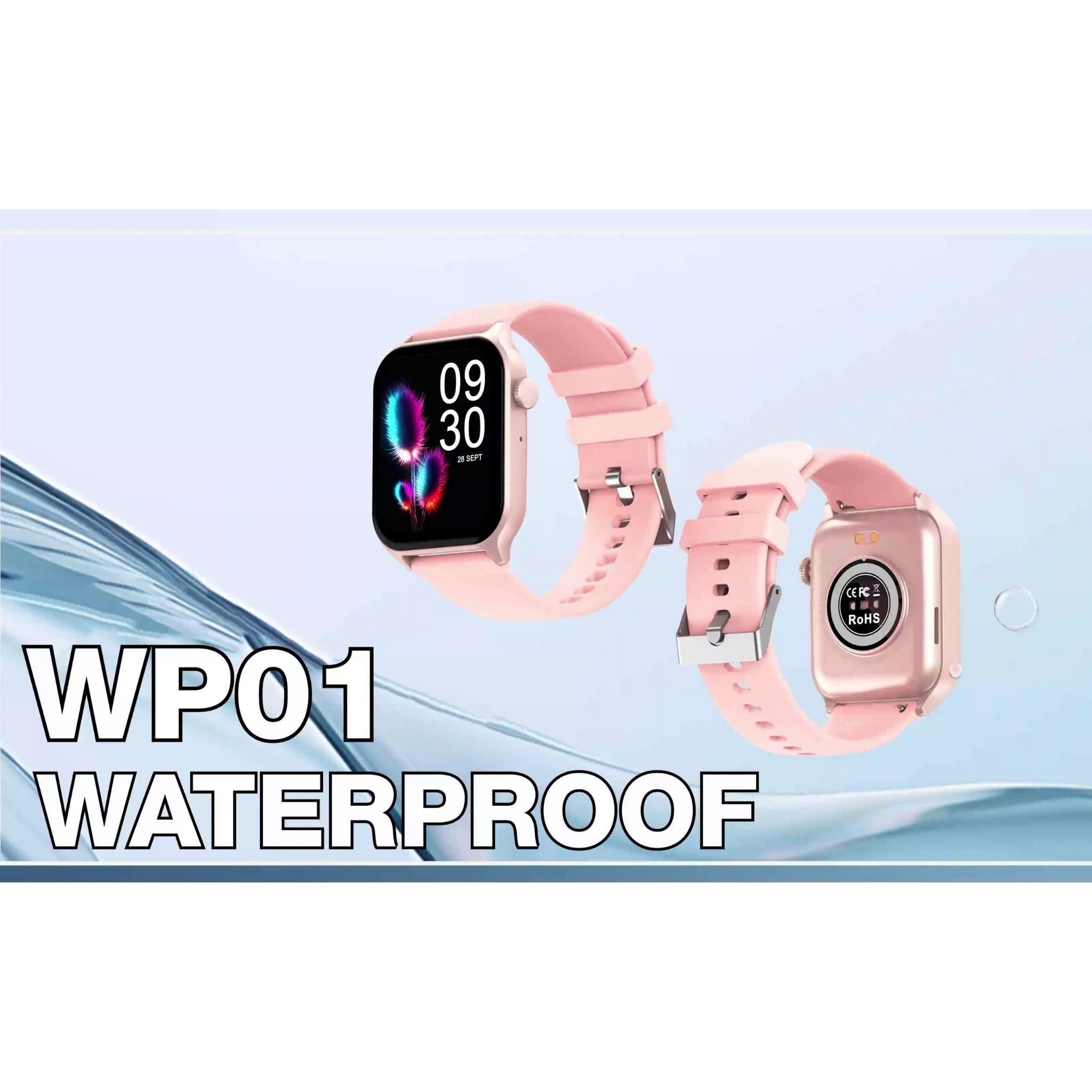 Telzeal WP01 Waterproof Smart Watch with Full‑Touch Display, Fitness Tracker, 2 Interchangeable Straps, IP‑68 Water Resistance, Health Monitoring – Stylish Unisex Design- Brown