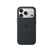 Black phone case with Apple logo on a white background