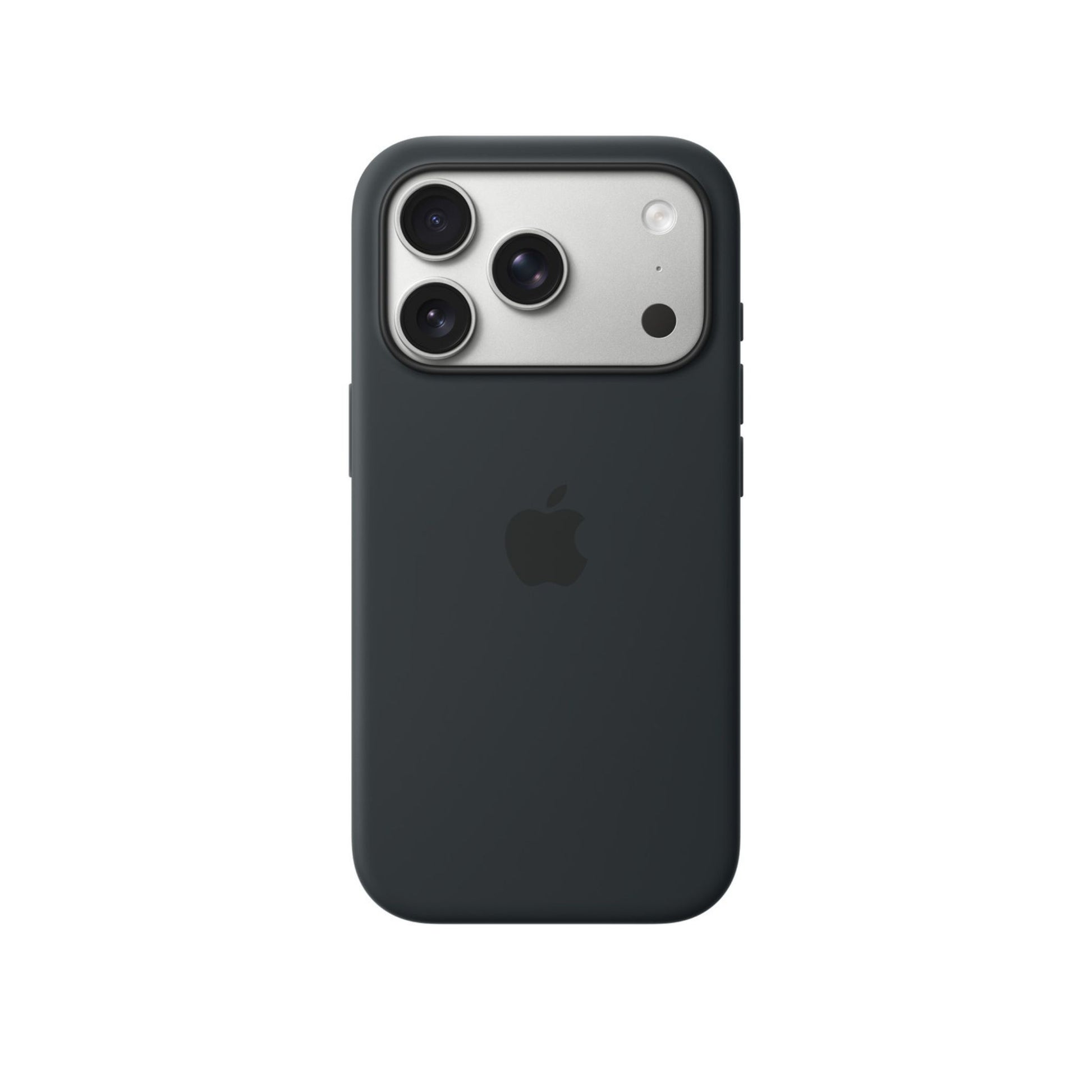 Black phone case with Apple logo on a white background
