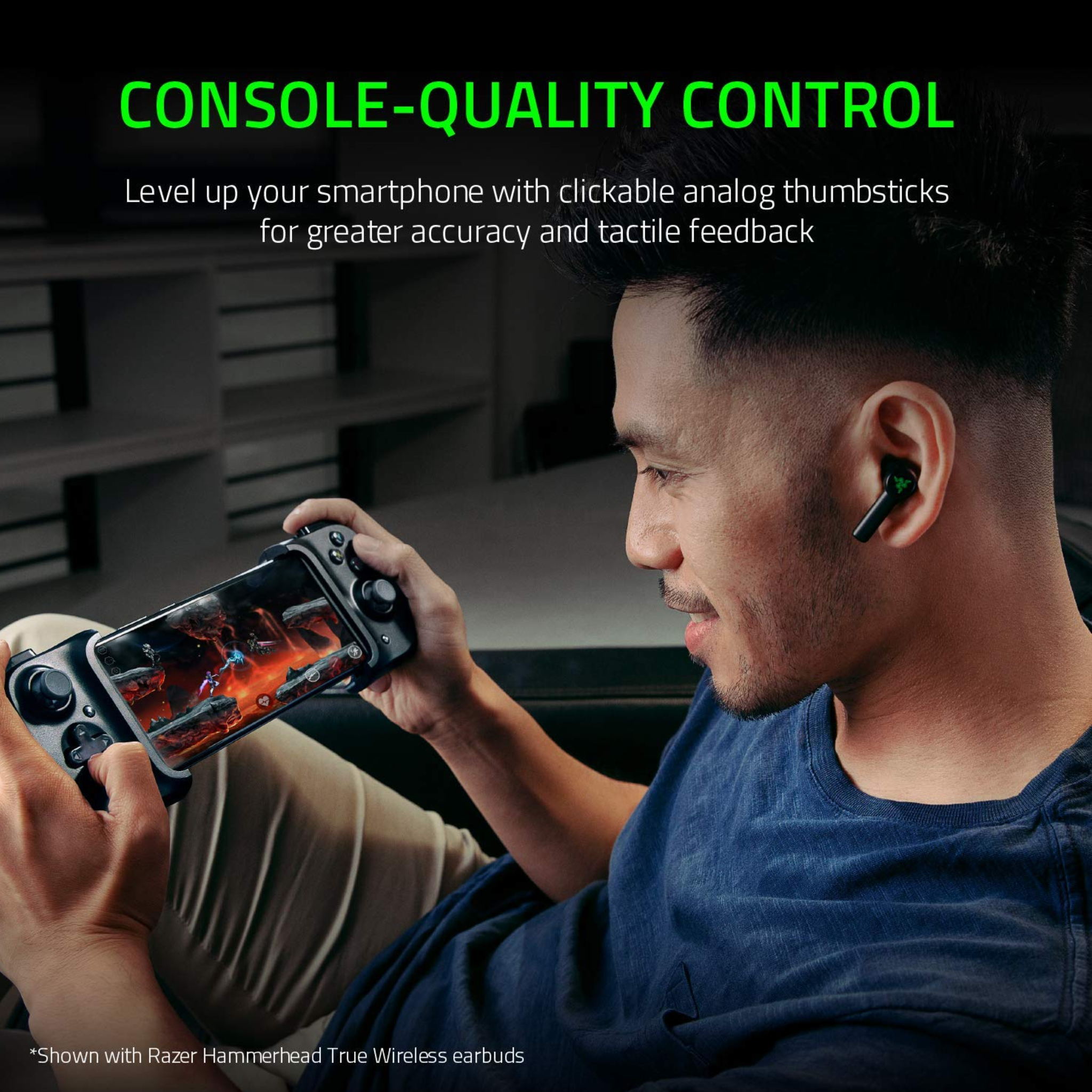 Razer Kishi - For Android: Universal Gaming Controller for Android with USB Type C, Ergonomic Design - RZ06-02900100-R3M1 - Black