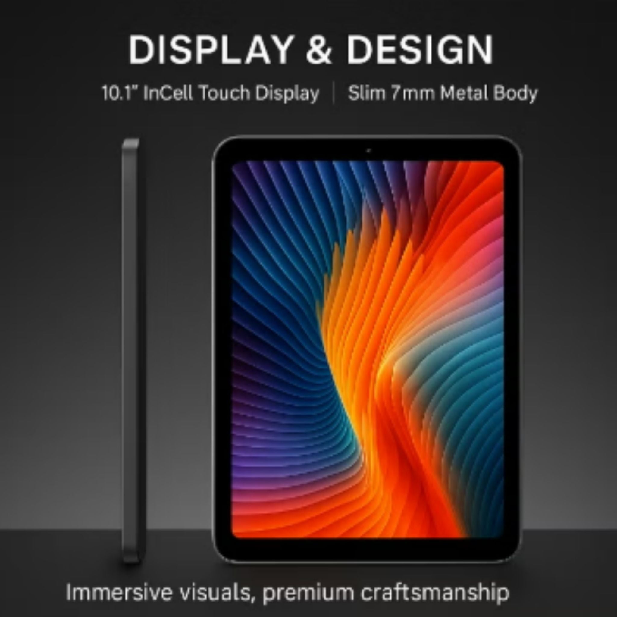 Oteeto TAB 19 – 10.1-Inch Android 14 Tablet PC, 12GB RAM, 512GB ROM, Octa-Core, 13MP + 8MP Camera, 8000mAh, WiFi + Dual SIM – Gray