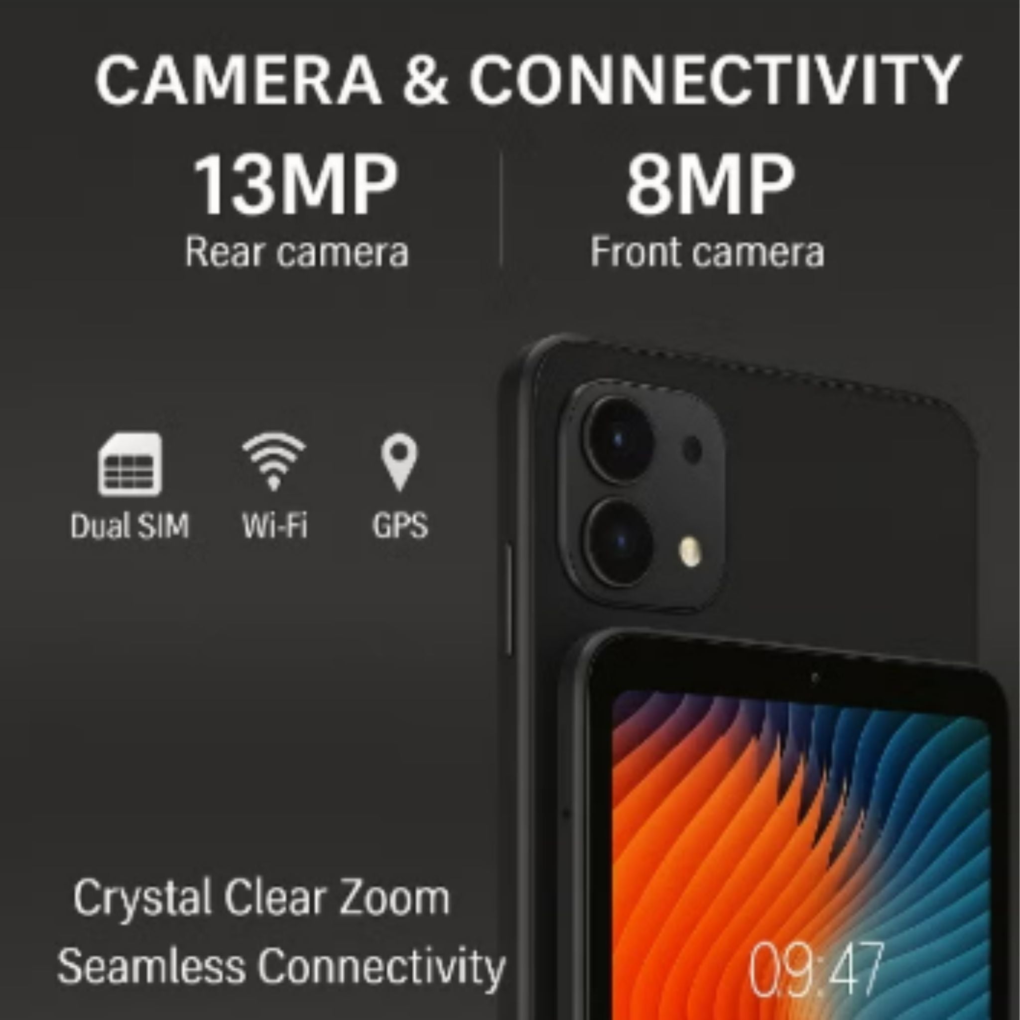 Oteeto TAB 19 – 10.1-Inch Android 14 Tablet PC, 12GB RAM, 512GB ROM, Octa-Core, 13MP + 8MP Camera, 8000mAh, WiFi + Dual SIM – Gray