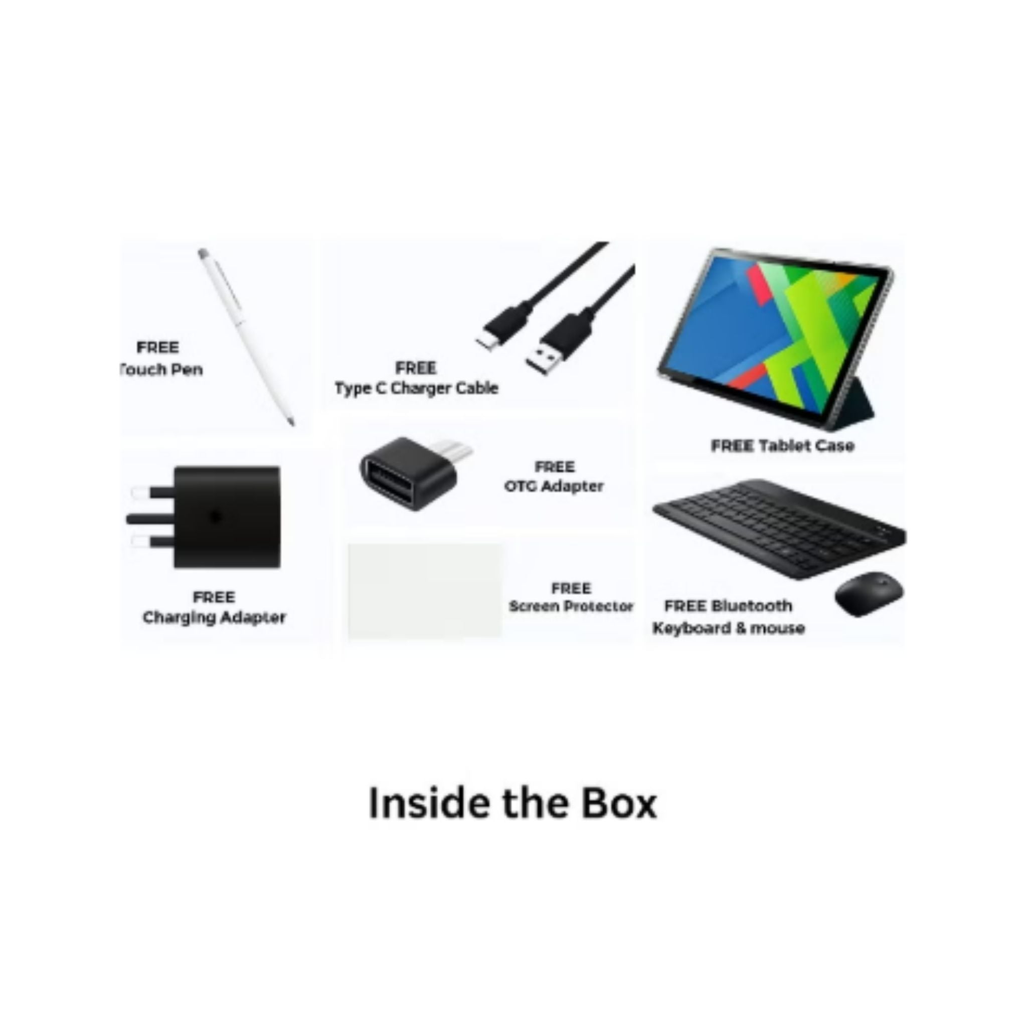 Oteeto TAB 19 – 10.1-Inch Android 14 Tablet PC, 12GB RAM, 512GB ROM, Octa-Core, 13MP + 8MP Camera, 8000mAh, WiFi + Dual SIM – Gray