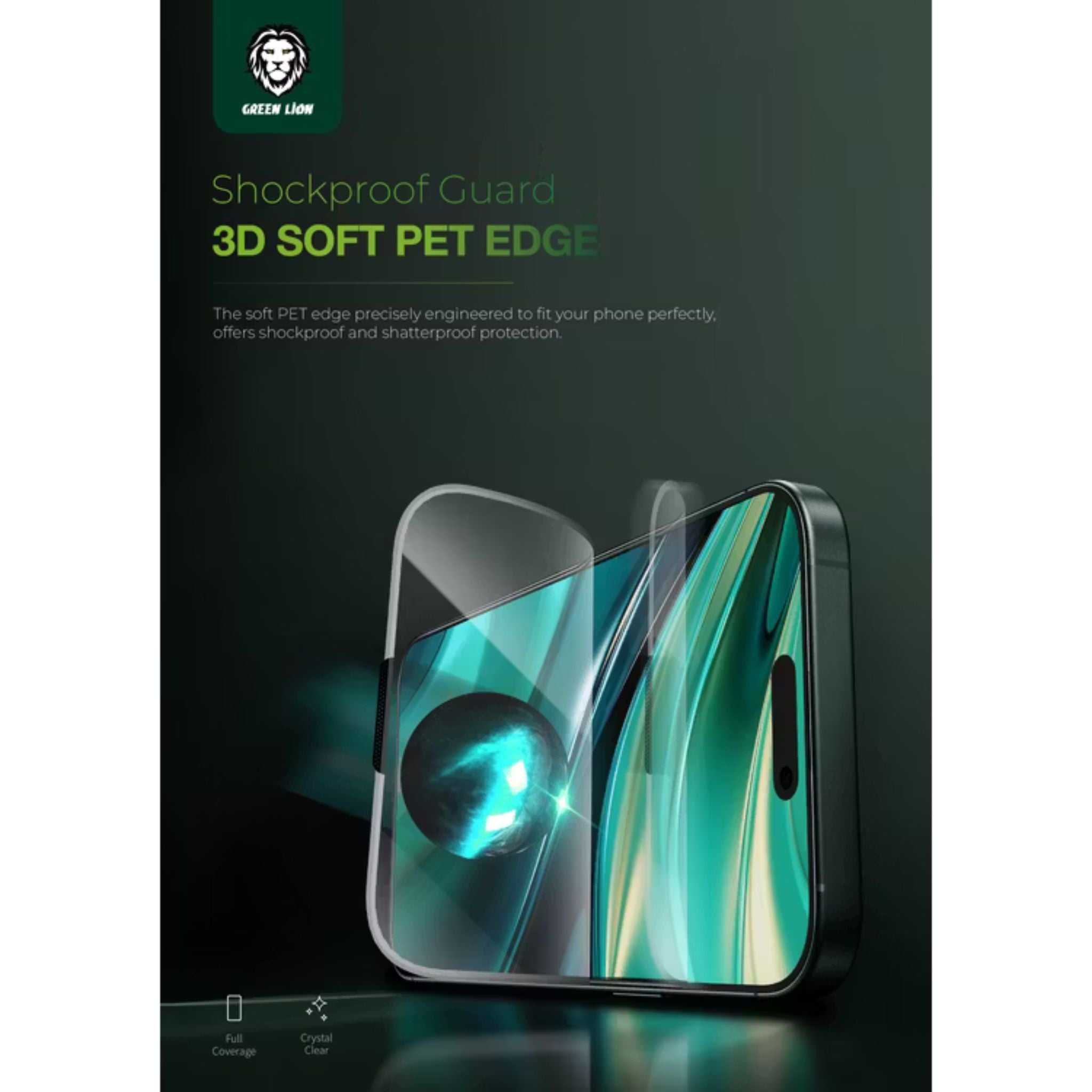 Green Lion Diego Pet HD Screen Protector for iPhone 16 Pro Max, Anti-Fingerprint, Crystal Clear, 9H Tempered Glass, Highly Responsive, Bubble Free - Clear