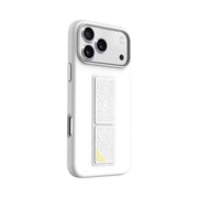 Levelo Morphix Silicone GripStand Case for iPhone 17 Pro Max, Hands-Free Viewing, True Microfiber Interior Lining, Horizontal & Vertical Stand, Shock-Resistant Bumper, Raised Bezels for Camera & Screen, Slim Fit Design - Silver