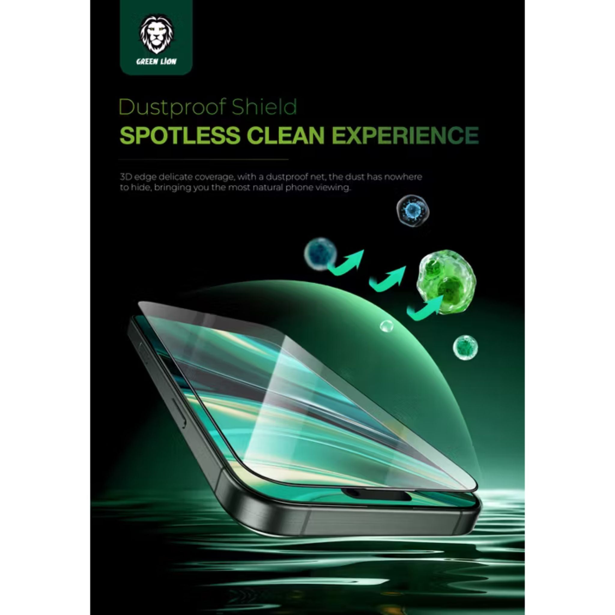 Green Lion Diego Pet HD Screen Protector for iPhone 16 Pro Max, Anti-Fingerprint, Crystal Clear, 9H Tempered Glass, Highly Responsive, Bubble Free - Clear