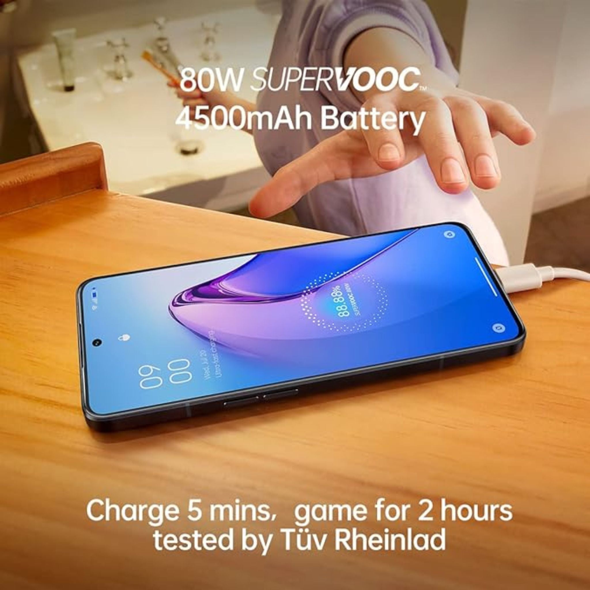 OPPO Reno8 Pro Smartphone, MediaTek Dimensity 8100-MAX 5G, 6.7 120Hz AMOLED screen, 50MP + 8MP + 2MP rear camera, 32MP front camera, RAM 8GB + ROM 256GB, 4500mAh 80W Supervooc- Glazed Black