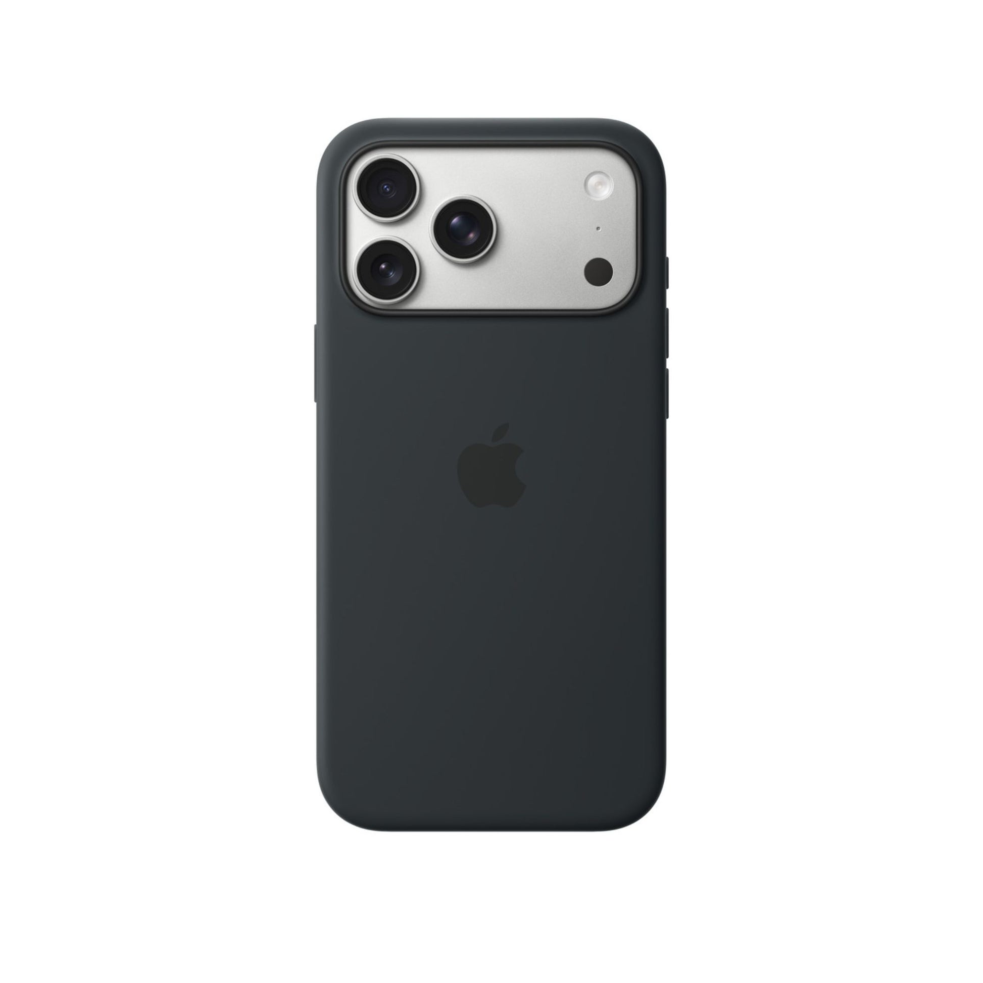 Black phone case with Apple logo on a white background