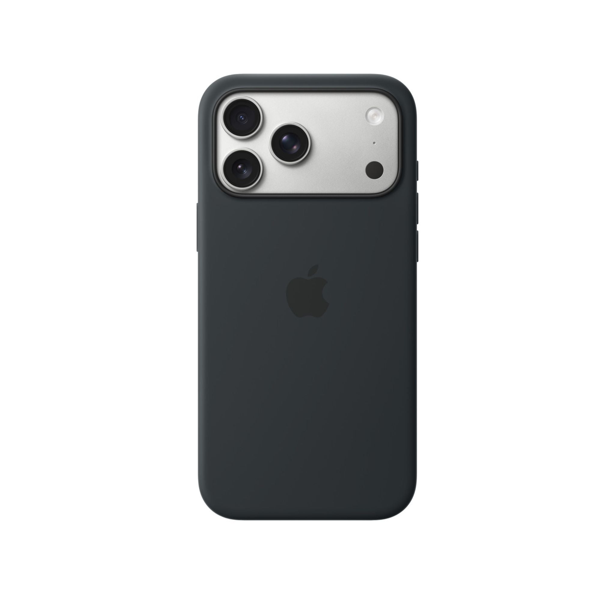 Black phone case with Apple logo on a white background