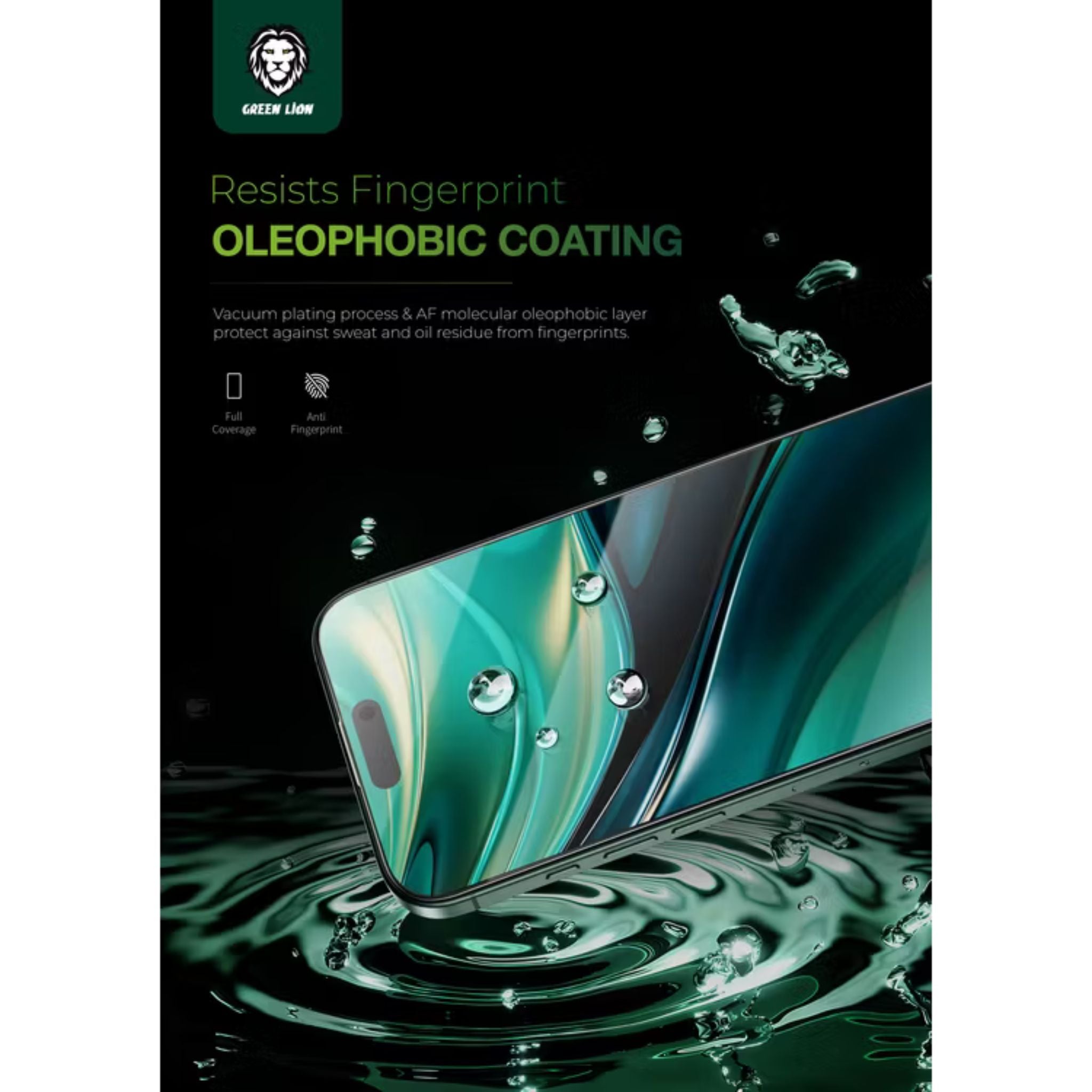 Green Lion Diego Pet HD Screen Protector for iPhone 16 Pro Max, Anti-Fingerprint, Crystal Clear, 9H Tempered Glass, Highly Responsive, Bubble Free - Clear