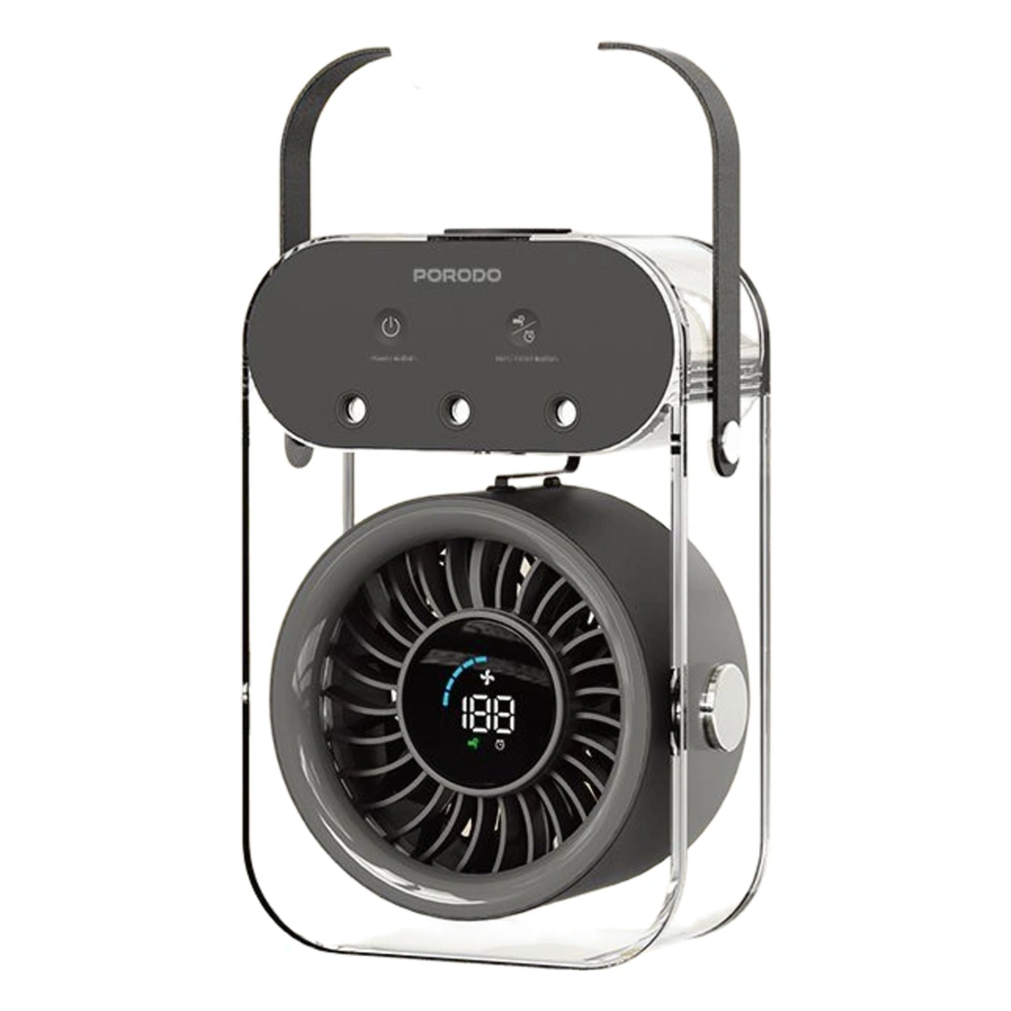 Porodo Lifestyle Chillo Aqua Portable Mist Fan with 500mL Large Water Tank - Black