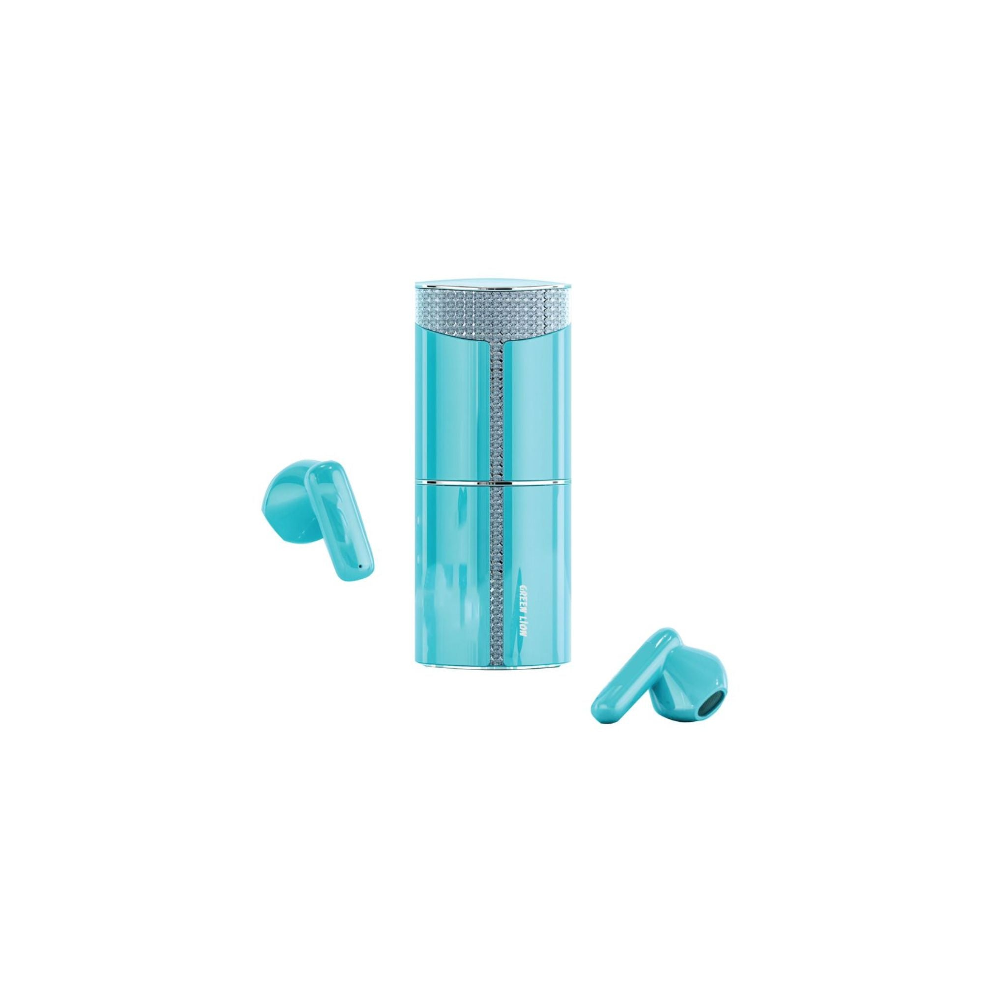 Green Lion Lipstick True Wireless Earbuds, 4-5 Hours Playtime, 280 mAh Case Battery, Up to 15 m Bluetooth Range, BT Version 5.3, Stereo System - Blue