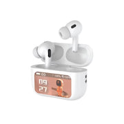Green Lion Touch Tone Lite ANC Earbuds –Bluetooth 5.3, Touch Display Controls, IPX5 Waterproof, 5H Playtime (24H with 300mAh Case), Dual 30mAh Earbuds, 25m Wireless Range-White