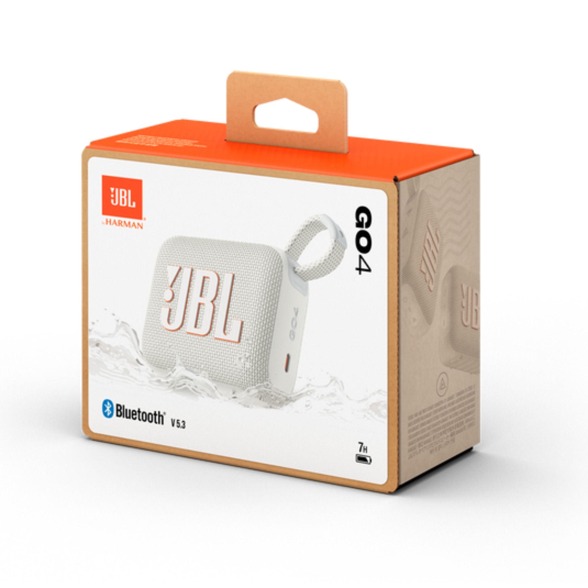 JBL Go4 Portable Wireless Speaker, 7 Hours Music Play Time, Water Proof & Dust Proof, Bluetooth Version 5.3, Rechargeable Battery, Vibrant Color Options, JBL Pro Sound - White