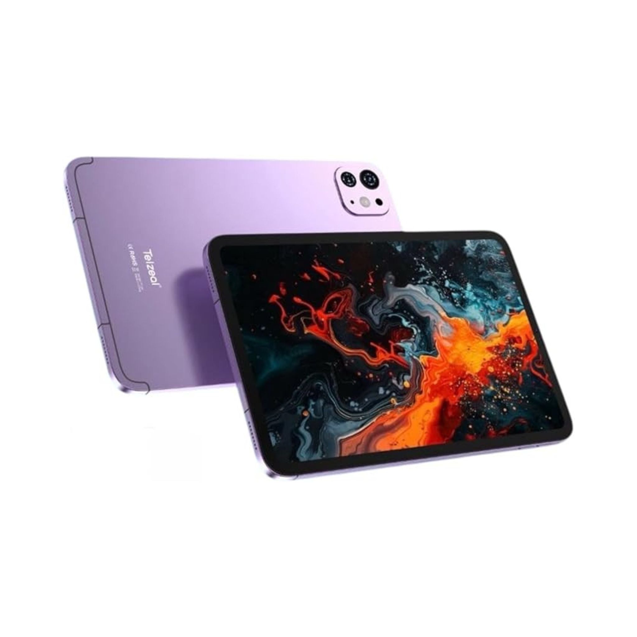 Telzeal P104 Android Tablet, 10.1-inch Display, 10000mAh Battery, 13MP Camera, Dual SIM-Purple