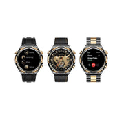 Three smartwatches with different designs on a white background