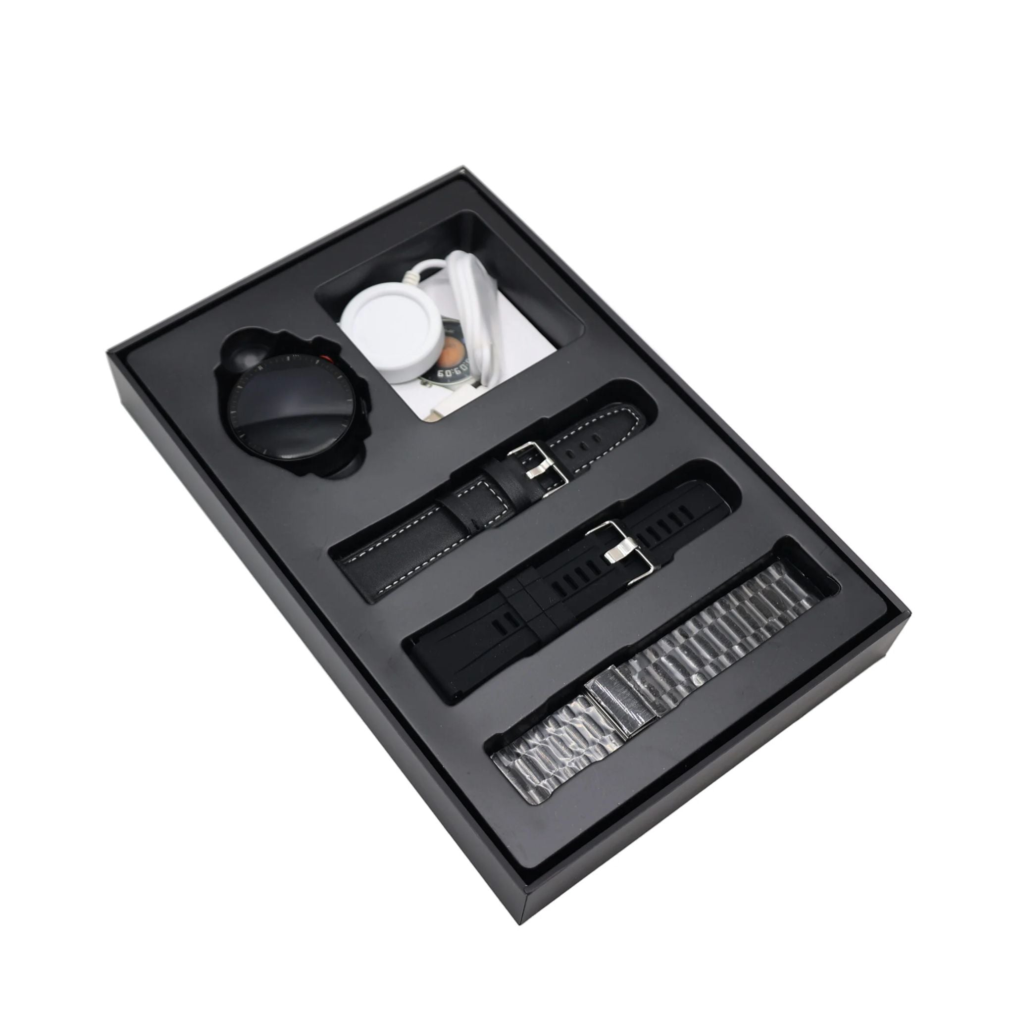 Homntel Germany Watch 4 Pro with 3 Straps HD IPS Amolded Display 480*480/490mAh Big Battery_Black