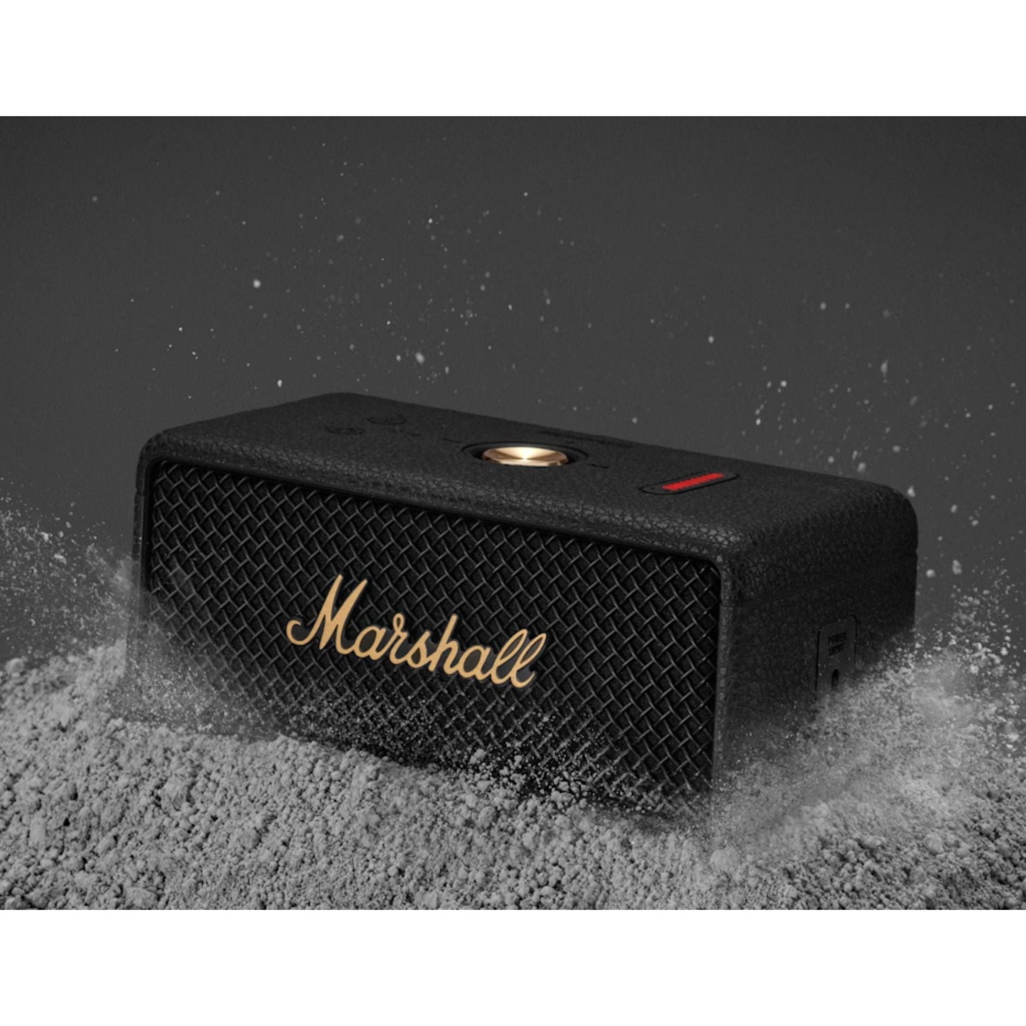 Marshall Emberton III Compact Portable Wireless Speaker with More than 32 Hours of Playtime, IP67 Water Resistance Level, Bluetooth Version 5.3, Built-in Microphone - Black / Brass
