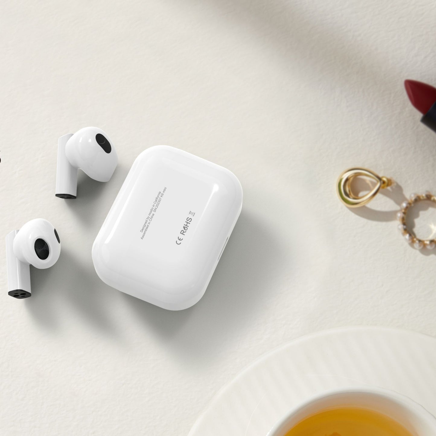 Premium K6 Mini True Wireless Earphone Version 5.1 _White