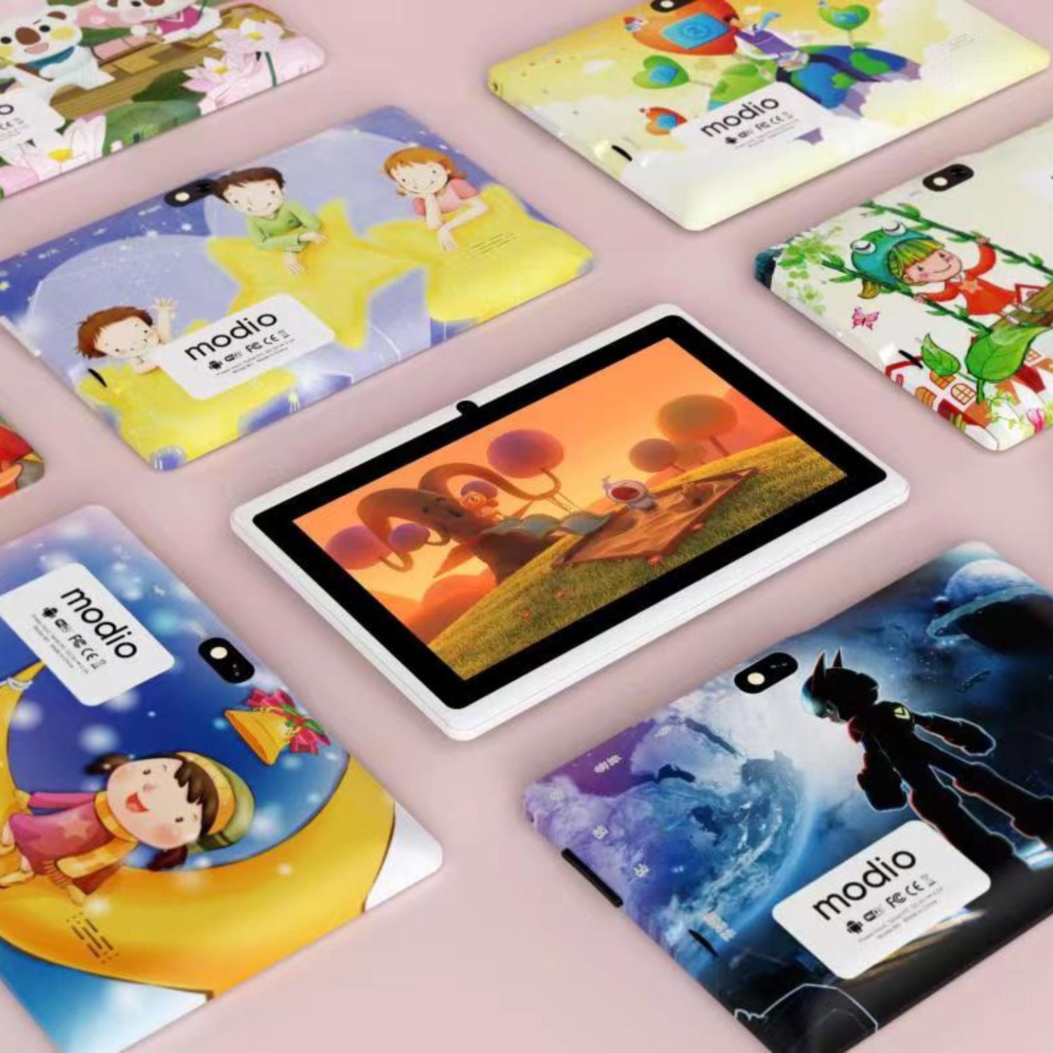 Modio M1 Tablet for Kids Dual Camera 7 inch display 16GB,5G WiFi Tablet PC 3000 mAh Battery_Black