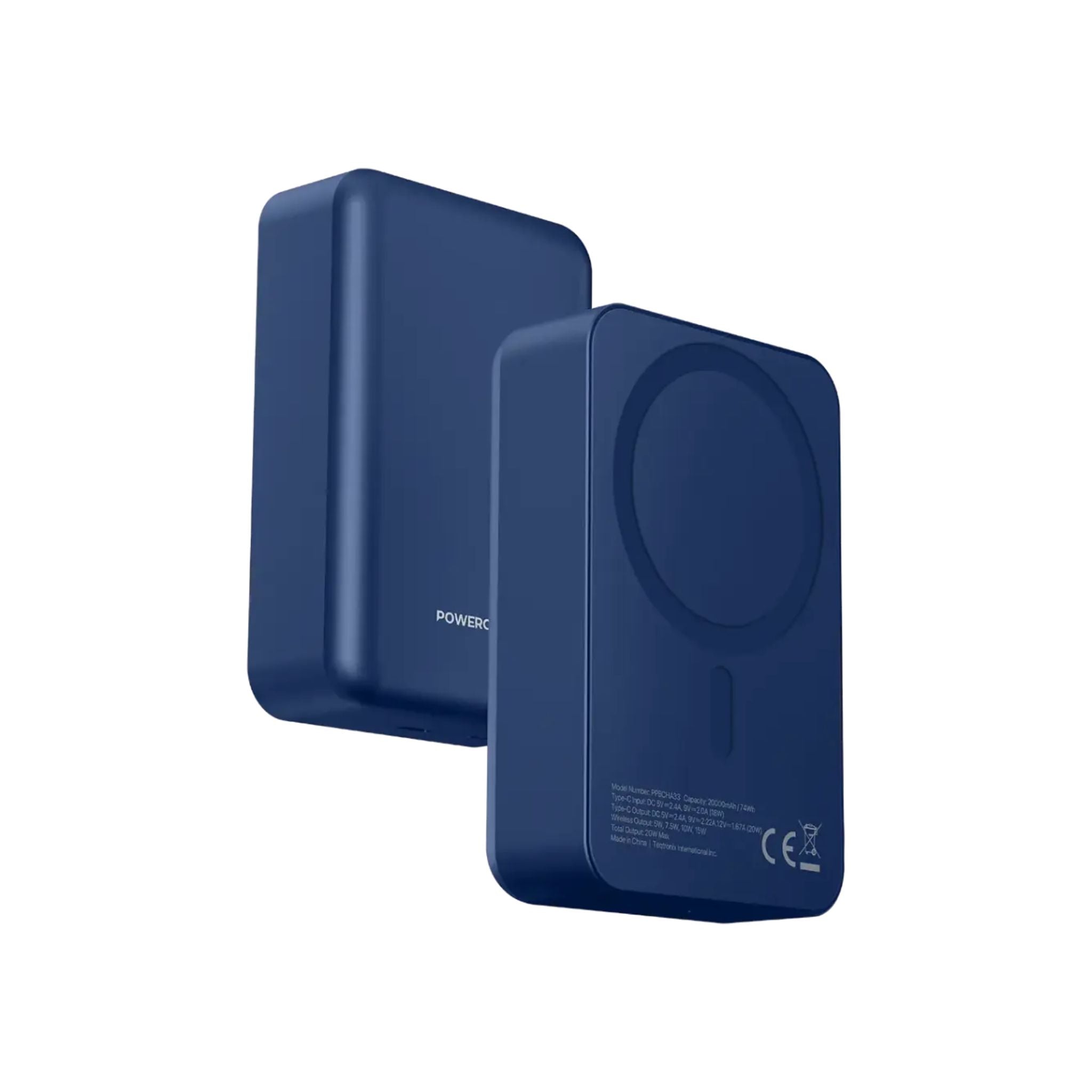 Powerology Spetano 20000mAh MagSafe Aluminum Power Bank - Blue