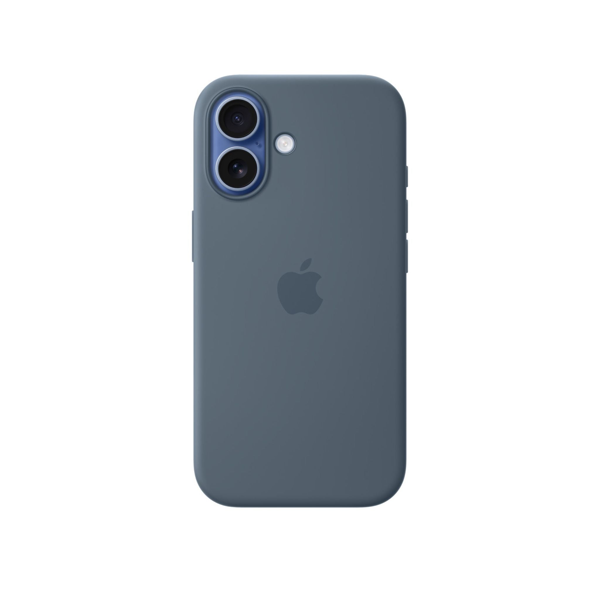 Blue phone case with Apple logo on a white background