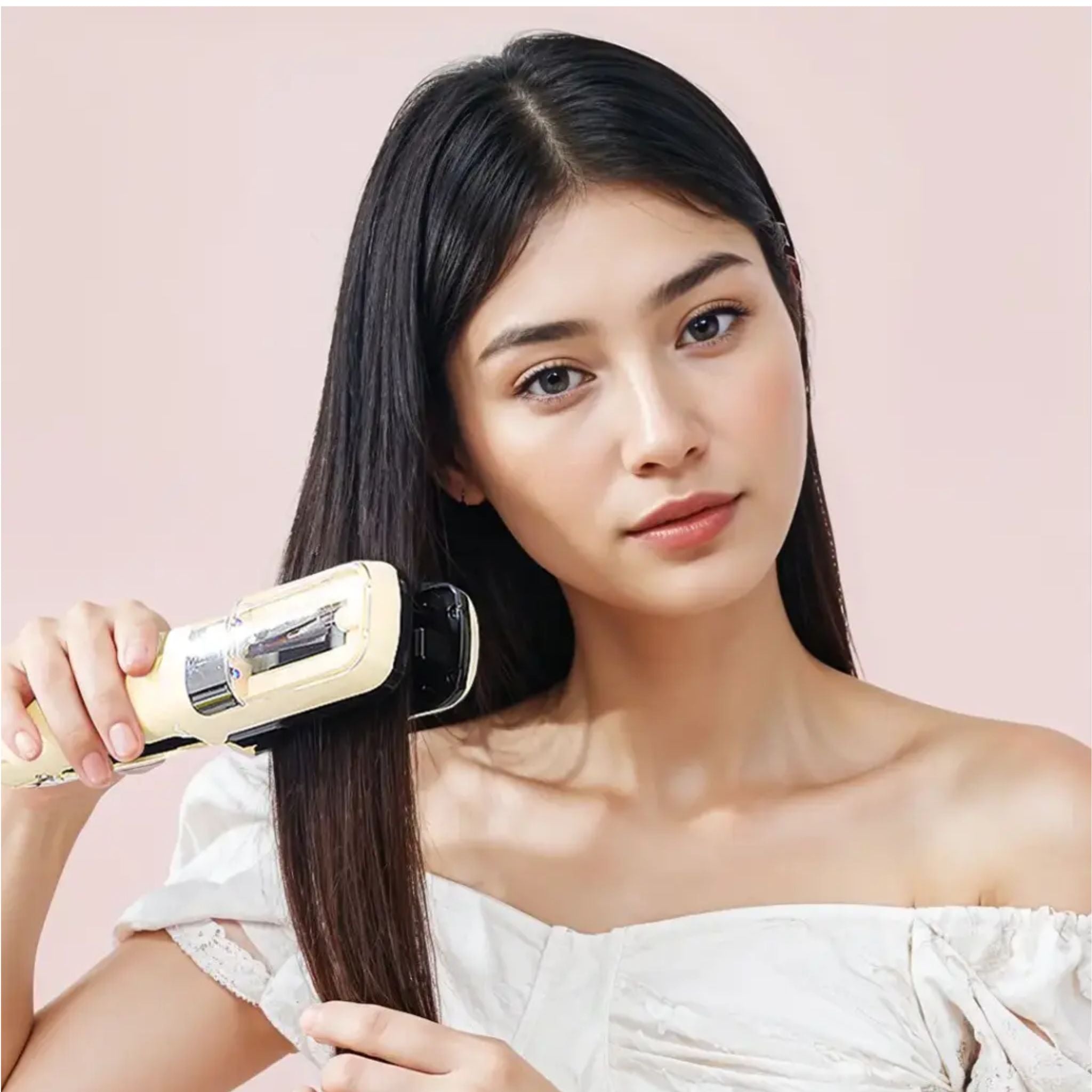 Porodo Lifestyle 2-In-1 Split End Trimmer & Hair Straightener - White