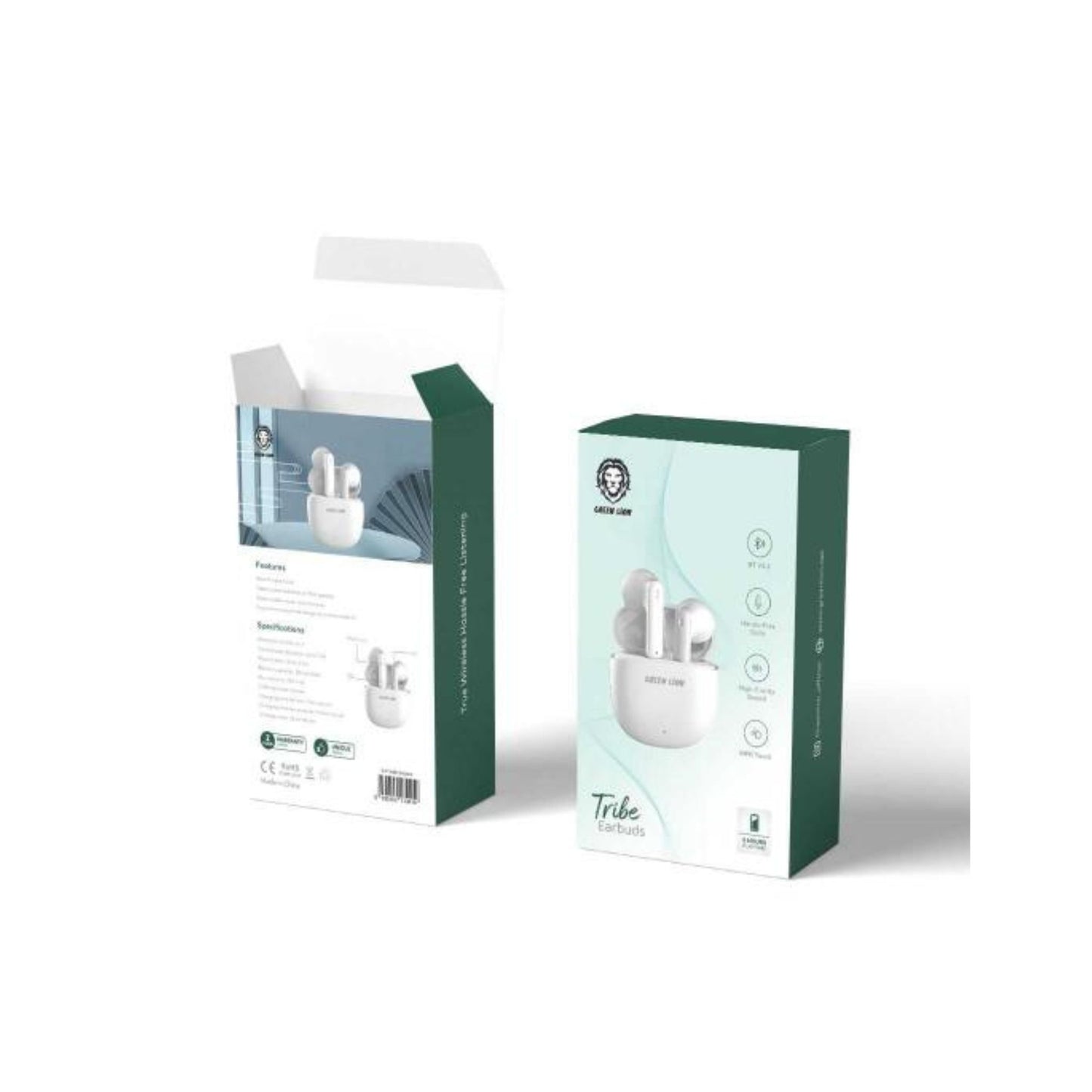 Green Lion Tribe Earbuds_White