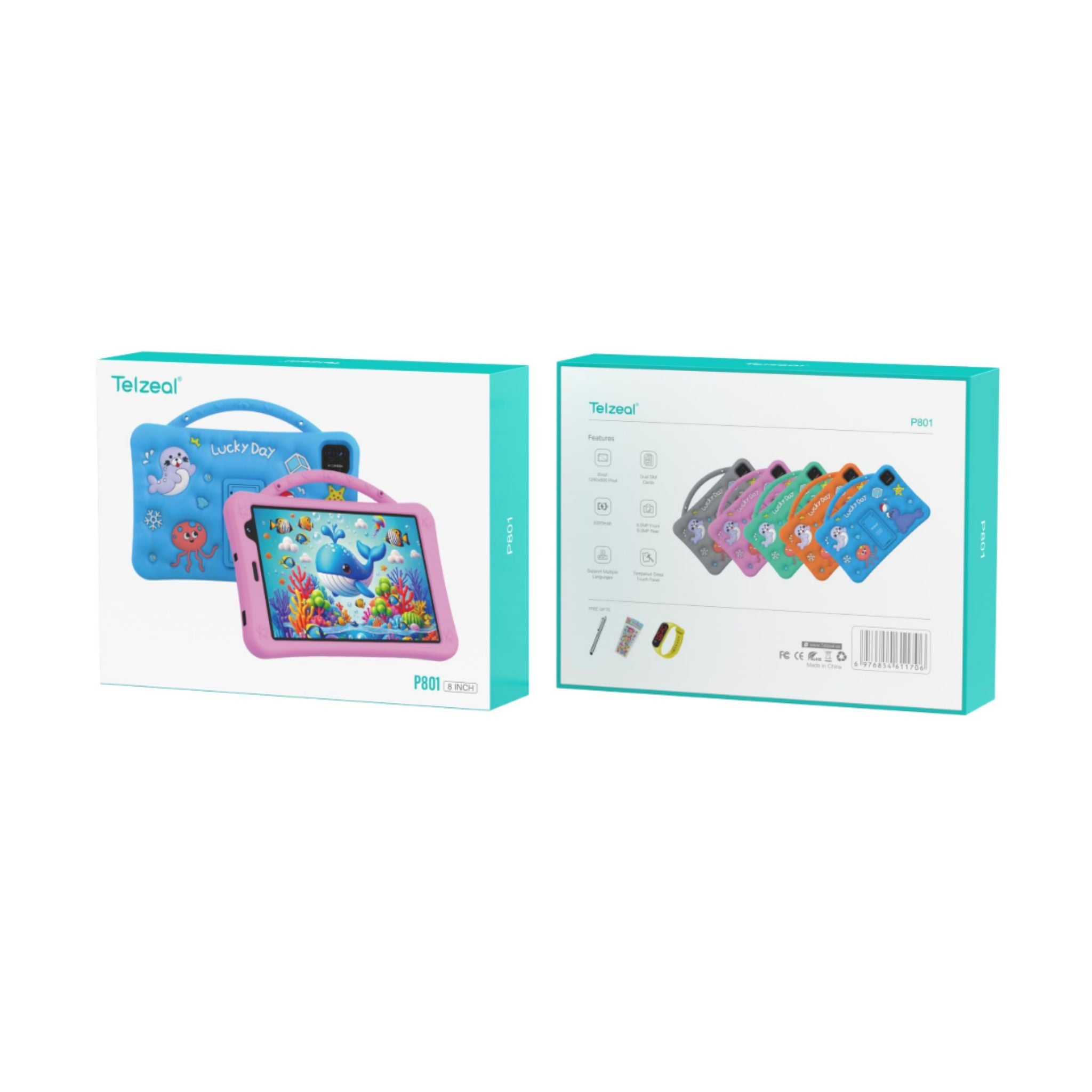Telzeal P801 Kids Tablet 8-Inch Android 13 with 8GB RAM 512GB Storage ...