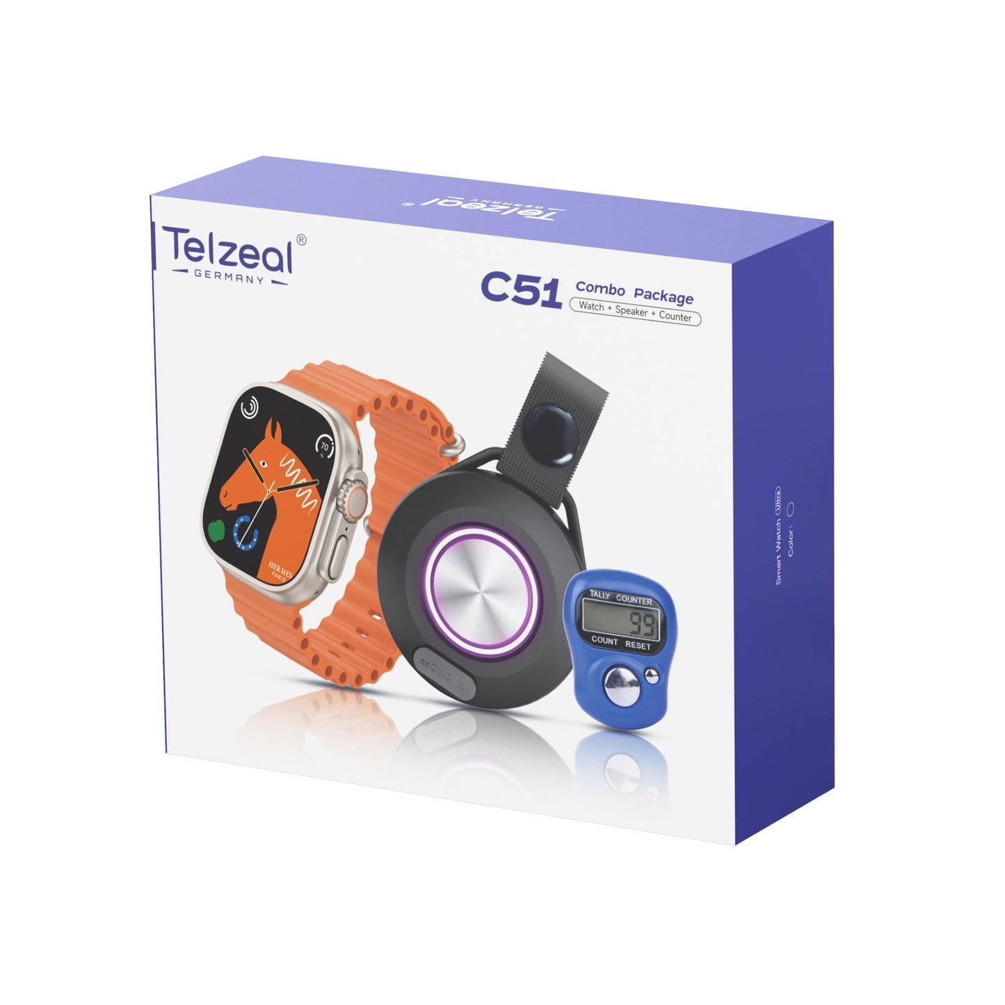 Telzeal C51 Combo Package (Watch+Speaker+Counter)_Silver
