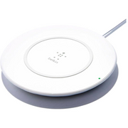 Belkin wireless charging pad on a white background