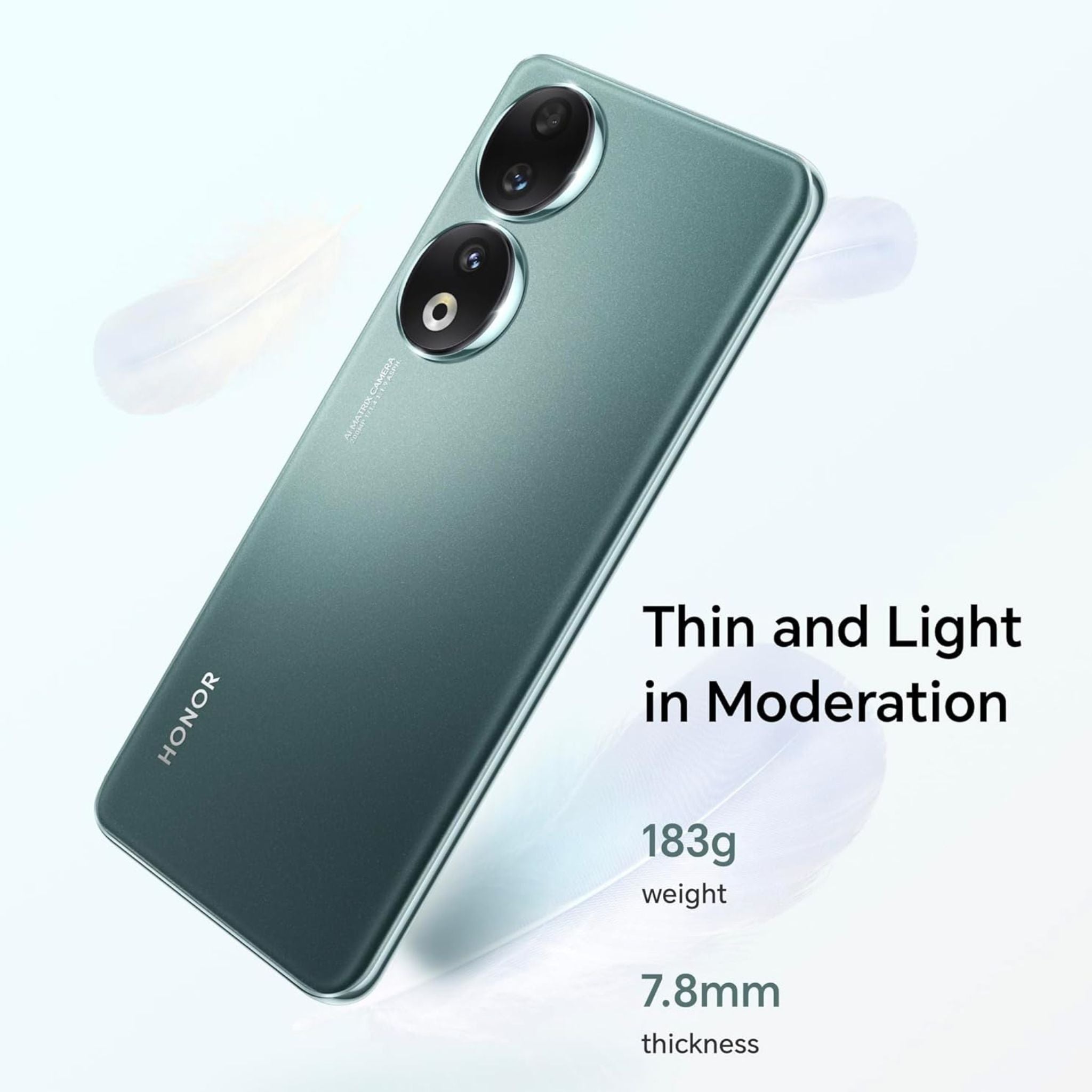 Honor 90 Dual-SIM 256GB ROM + 12 GB RAM (Only GSM | No CDMA) Factory Unlocked 5G Smartphone (Emerald Green) - International Version