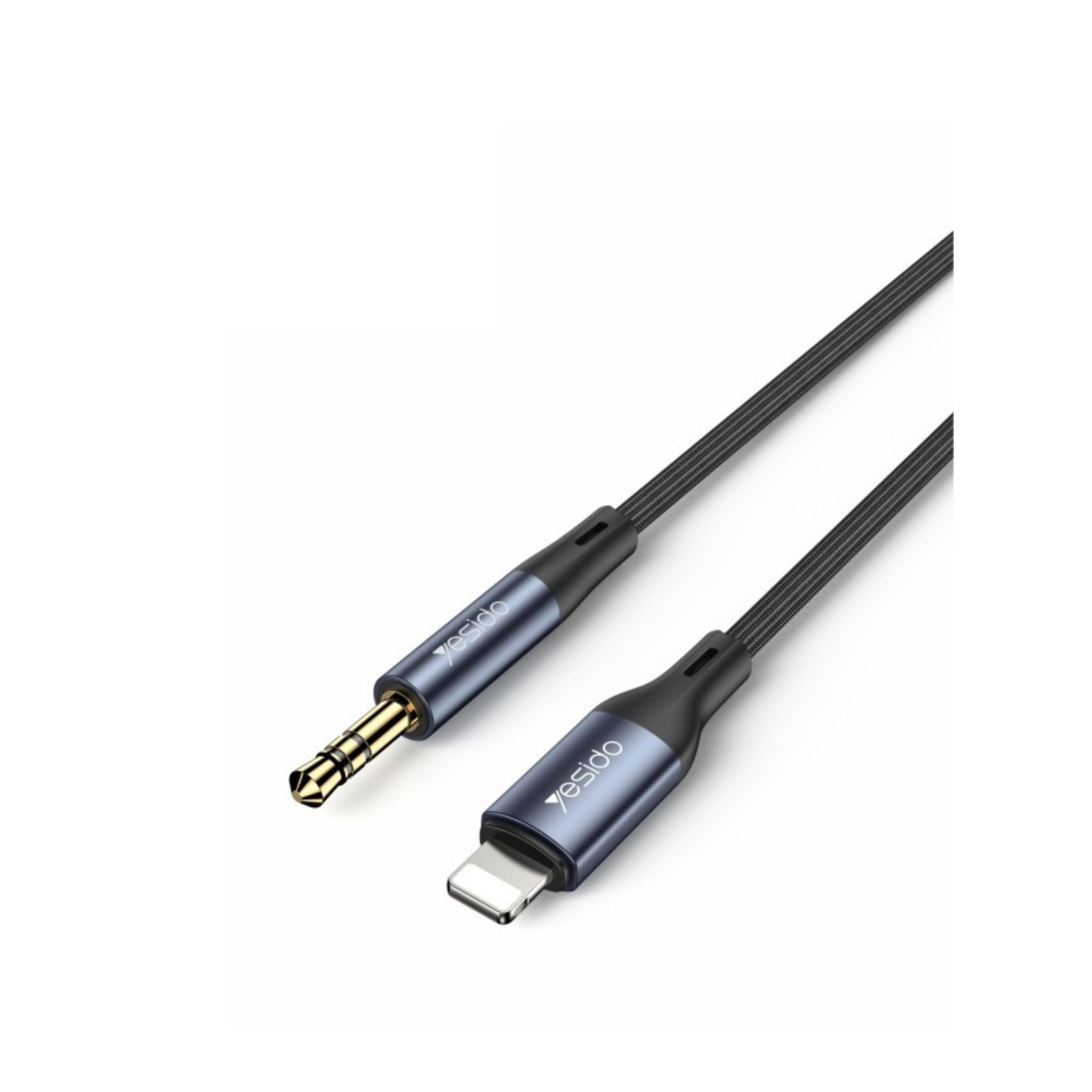 YAU35 Nylon Braid IP To 3.5mm Pin Jack Aux Cable for Mobile Phone|Car Audio Cable Headphone Aux Converter
