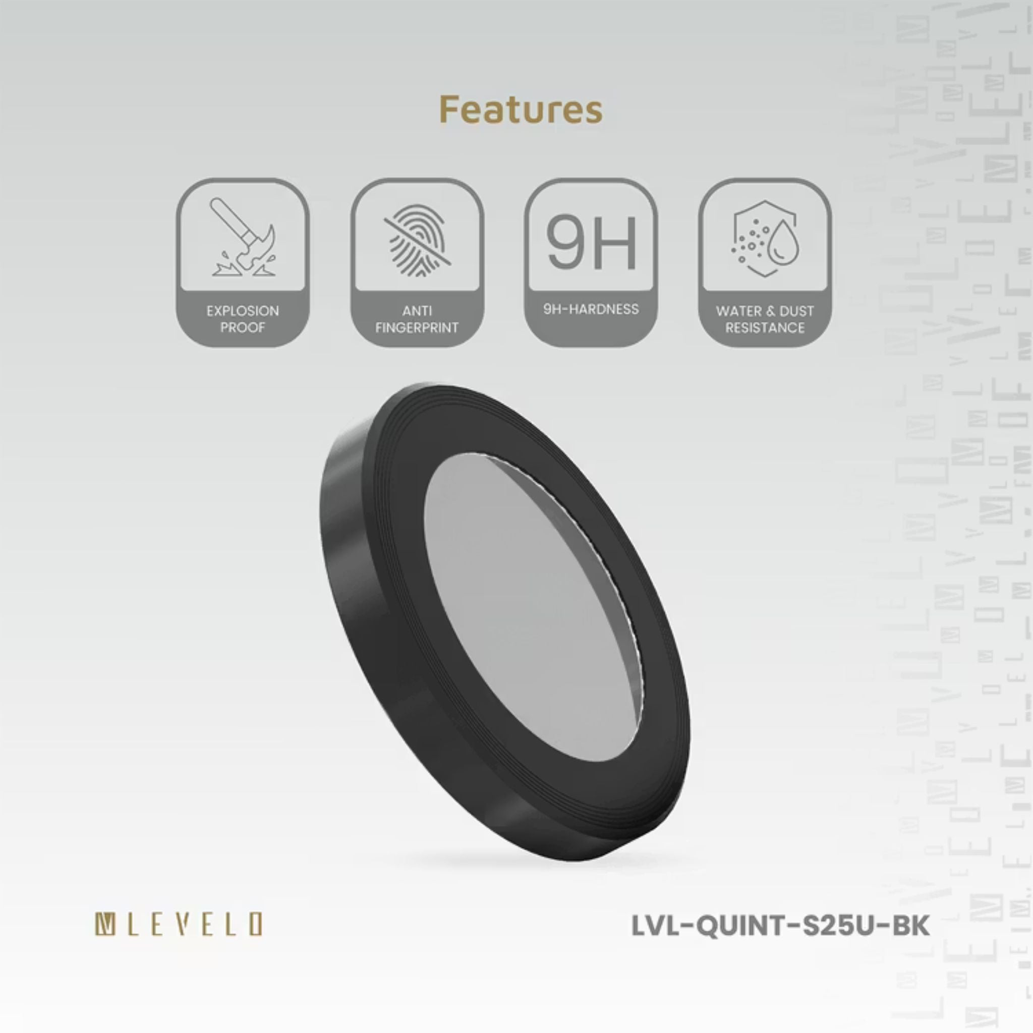 Levelo Lucent Quint AR Camera Lens for Samsung S25 Ultra, 9H Hardness, Anti-Fingerprint, Double Sided Anti Reflection, Water & Dust Resistance, Double Layer Lens Glass - Natural Titanium