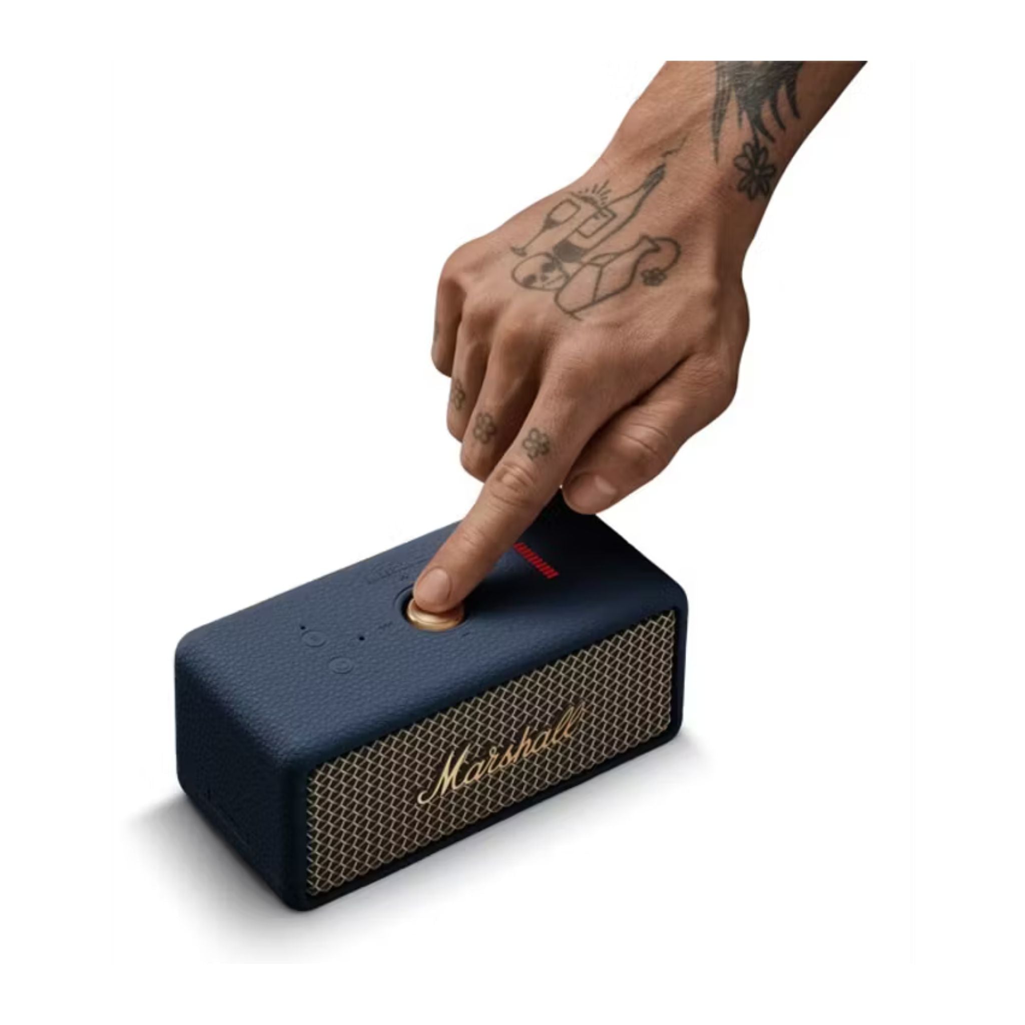 Marshall Emberton III Compact Portable Wireless Speaker with More than 32 Hours of Playtime, IP67 Water Resistance Level, Bluetooth Version 5.3, Built-in Microphone - Midnight Blue