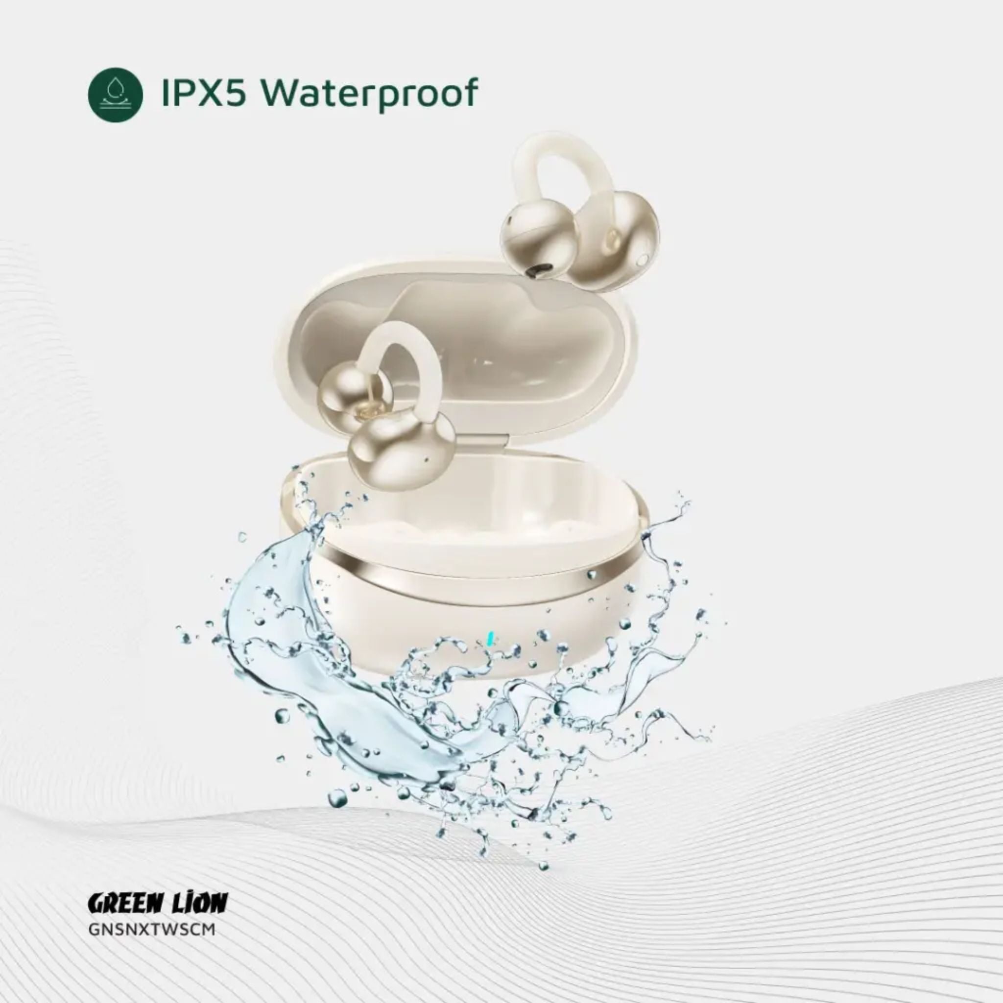 Green Lion Sonix Clip On Earbuds - Cream