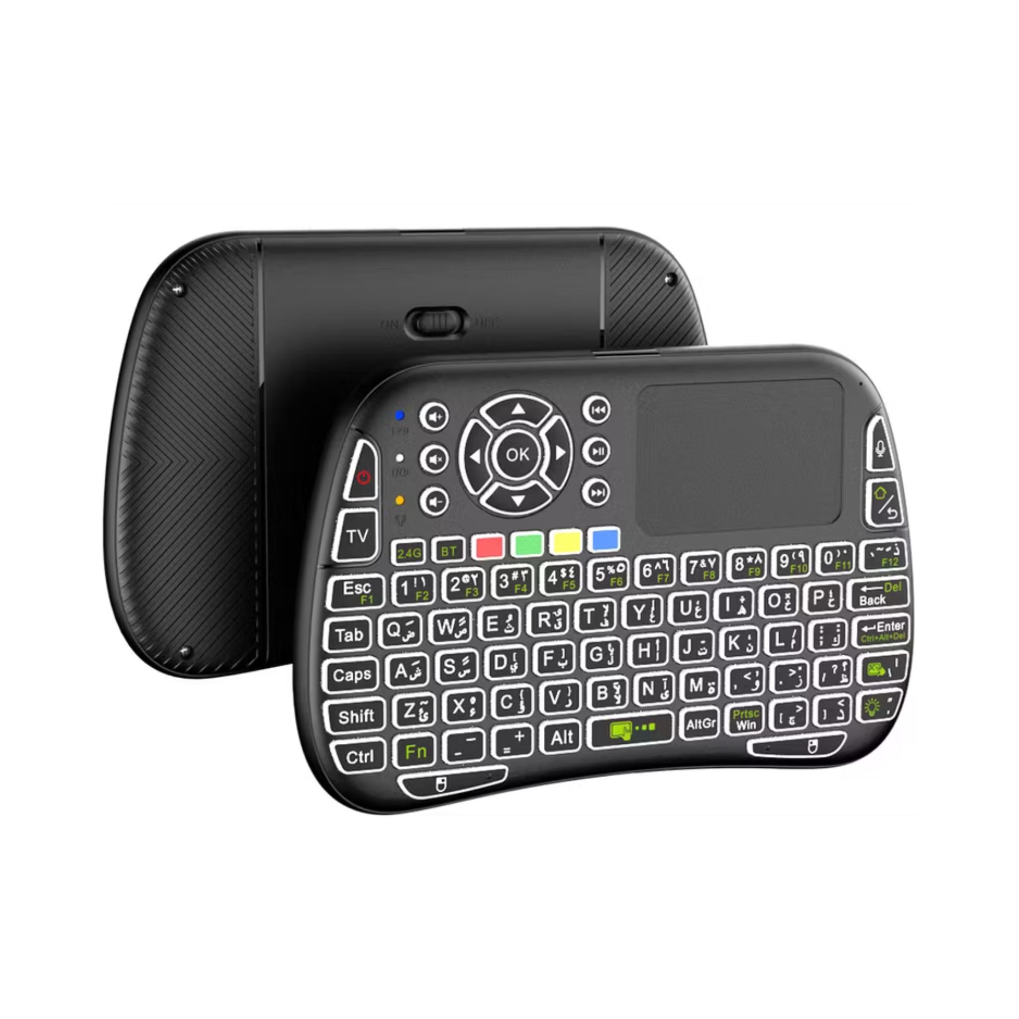 Porodo Gaming Remote Keyboard & Mouse with Programmable Buttons, Gesture Recognition, 10m Operational Range, 84 Keys, 5.2 Bluetooth, 300mAh Battery - Black