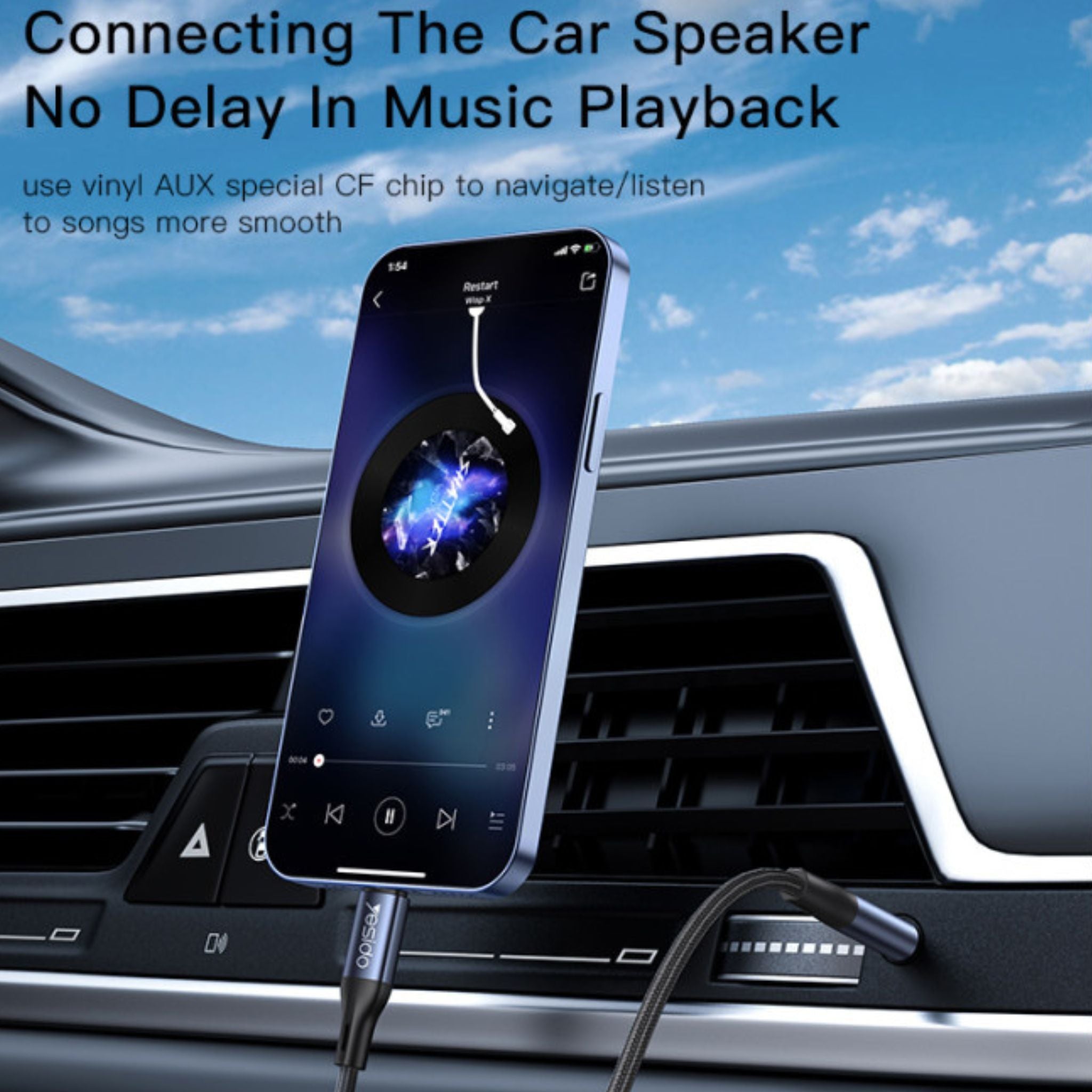 YAU35 Nylon Braid IP To 3.5mm Pin Jack Aux Cable for Mobile Phone|Car Audio Cable Headphone Aux Converter