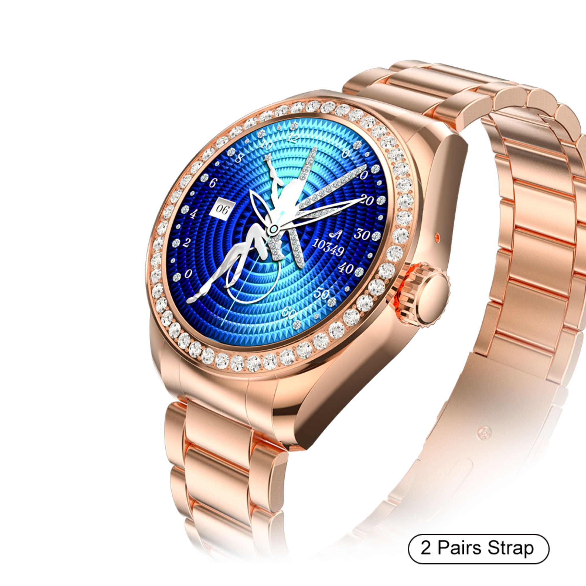 Telzeal Germany LOLA 1 Ladies Smart Watch Round Shape AMOLED Display and Wireless Charger- Gold