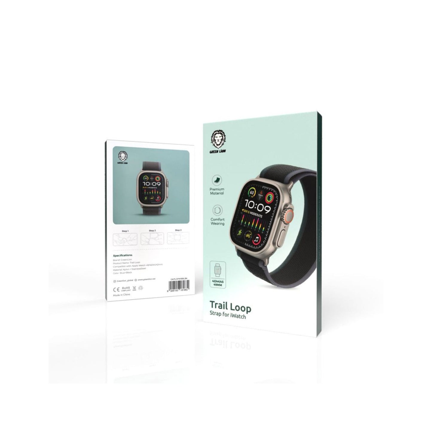 Green Lion Trail Loop Strap For iWatch_Blue+Black