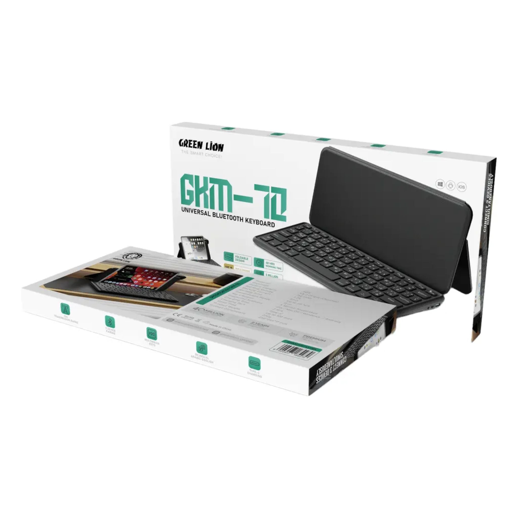 Green Lion GKM-70 Universal Bluetooth Keyboard - Black