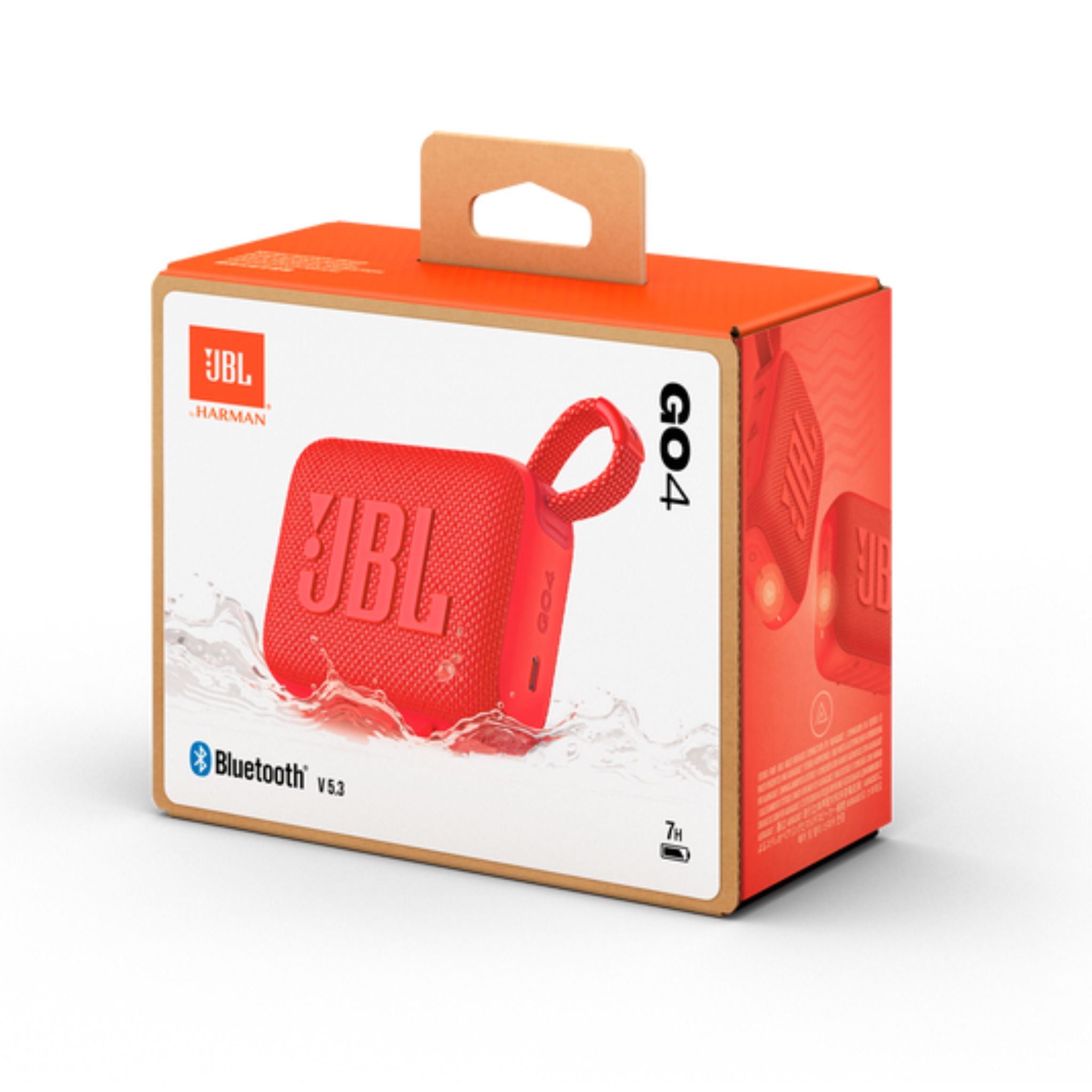JBL Go4 Portable Wireless Speaker, 7 Hours Music Play Time, Water Proof & Dust Proof, Bluetooth Version 5.3, Rechargeable Battery, Vibrant Color Options, JBL Pro Sound - Red