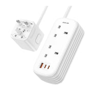 Green Lion GS-600 Power Strip USB-C | USB-A | 2*UK AC Outlets PD 30W - White