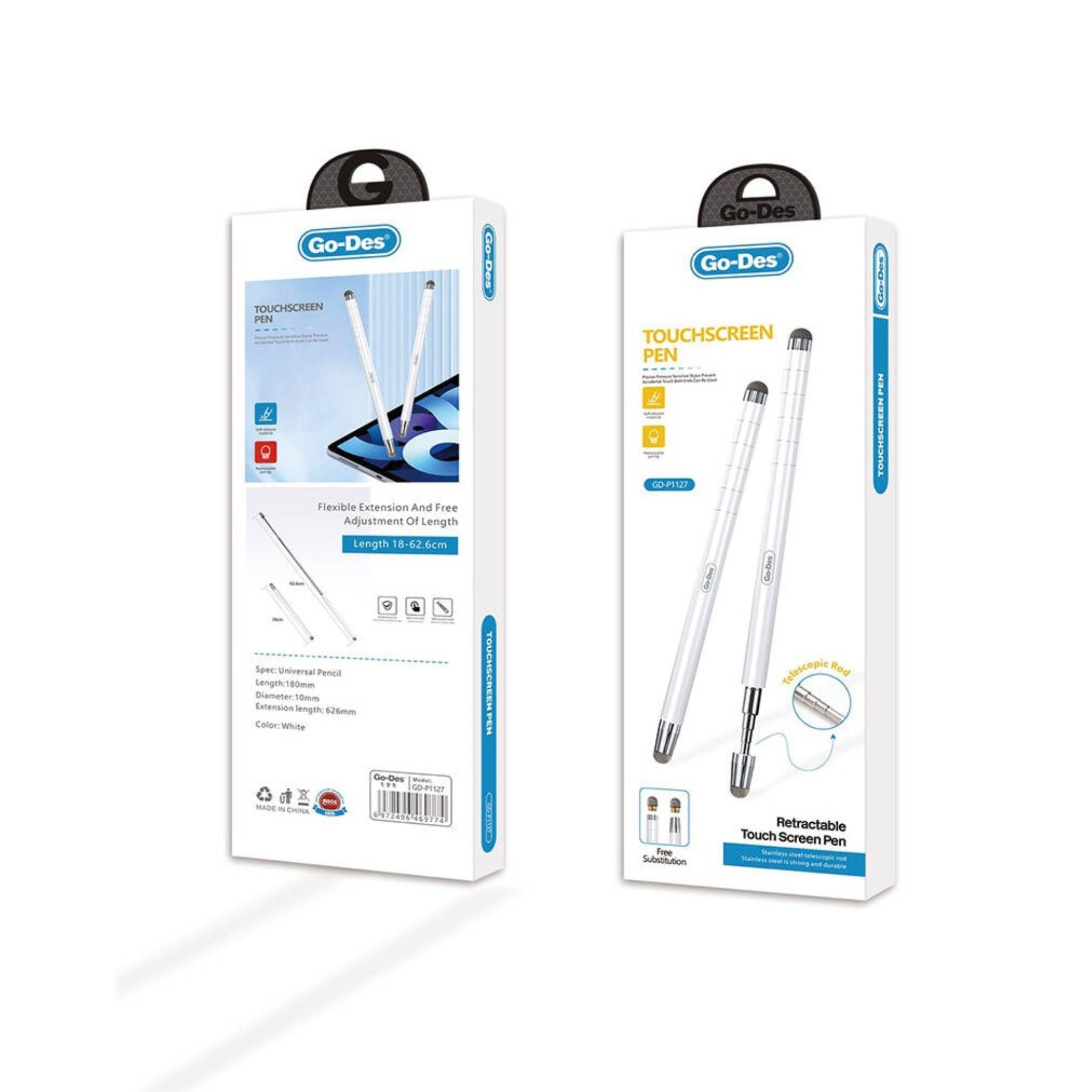 Go Des GD-P1127 Universal Phone and Tablet Extendable Telescopic Touch Pen