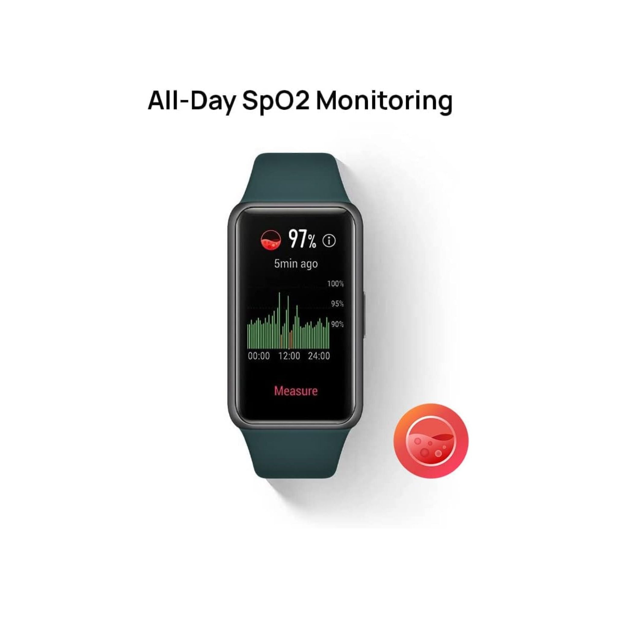 Huawei Band 6, All-Day Spo2 Monitoring, 1.47" Fullview Display, 2-Week Battery Life, Fast Charging, Heart Rate Monitoring, Sleep Tracking, 96 Workout Modes, Message Reminder - Forest Green
