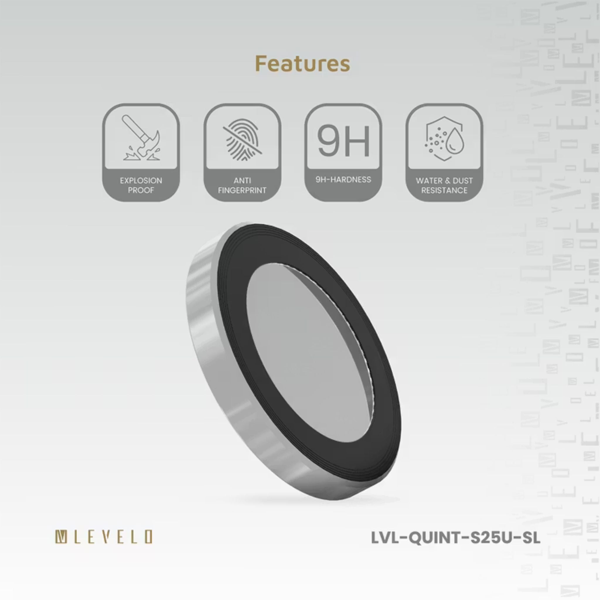 Levelo Lucent Quint AR Camera Lens for Samsung S25 Ultra, 9H Hardness, Anti-Fingerprint, Double Sided Anti Reflection, Water & Dust Resistance, Double Layer Lens Glass - Natural Titanium
