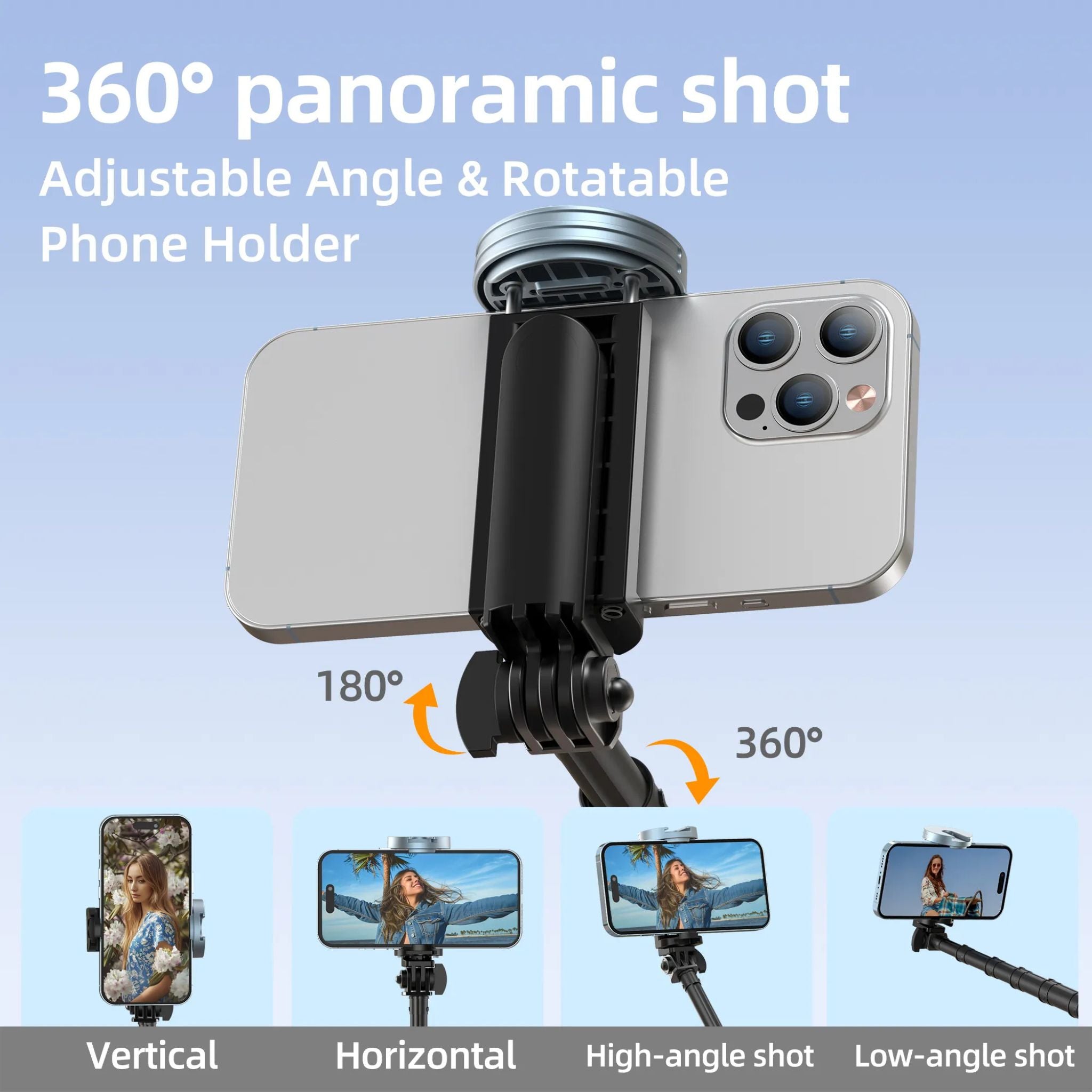 Jmary KT-259, 1.6Meter All-in-One Selfie Stick Tripod_Black